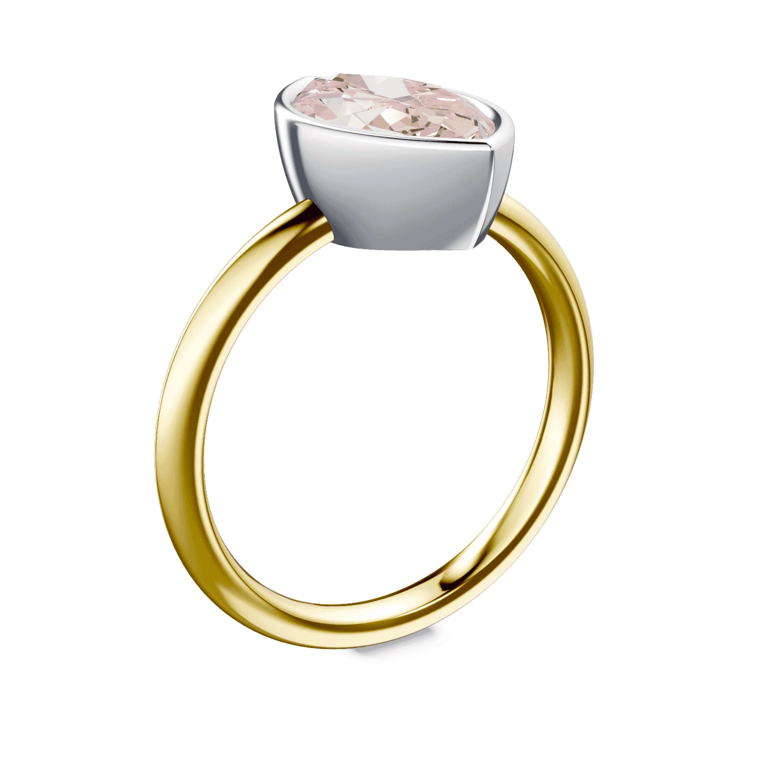Marquise Cut Bezel Pink Diamond Ring - Image 2