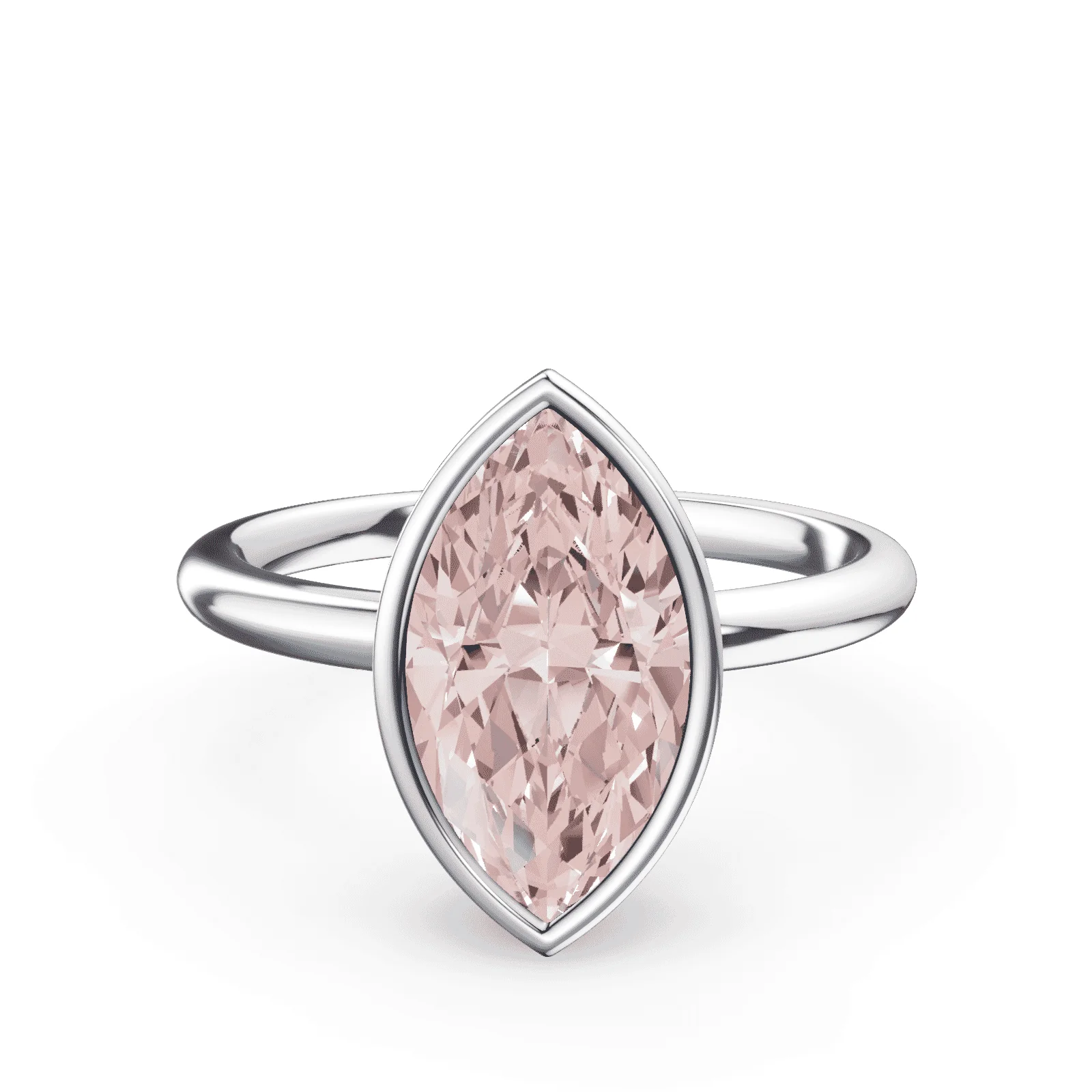 Marquise Cut Bezel Pink Diamond Ring