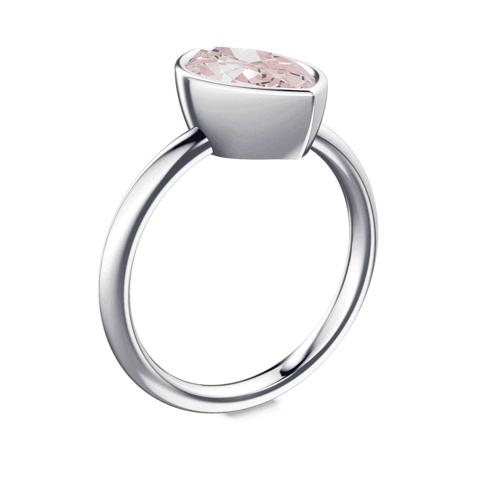 Marquise Cut Bezel Pink Diamond Ring - Image 2