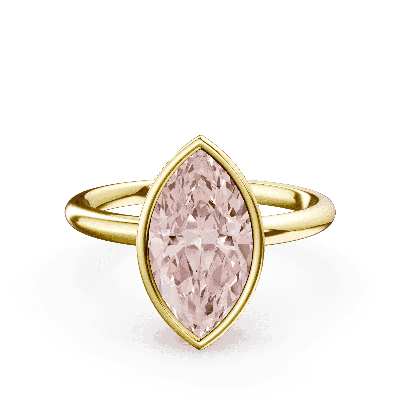 Marquise Cut Bezel Pink Diamond Ring