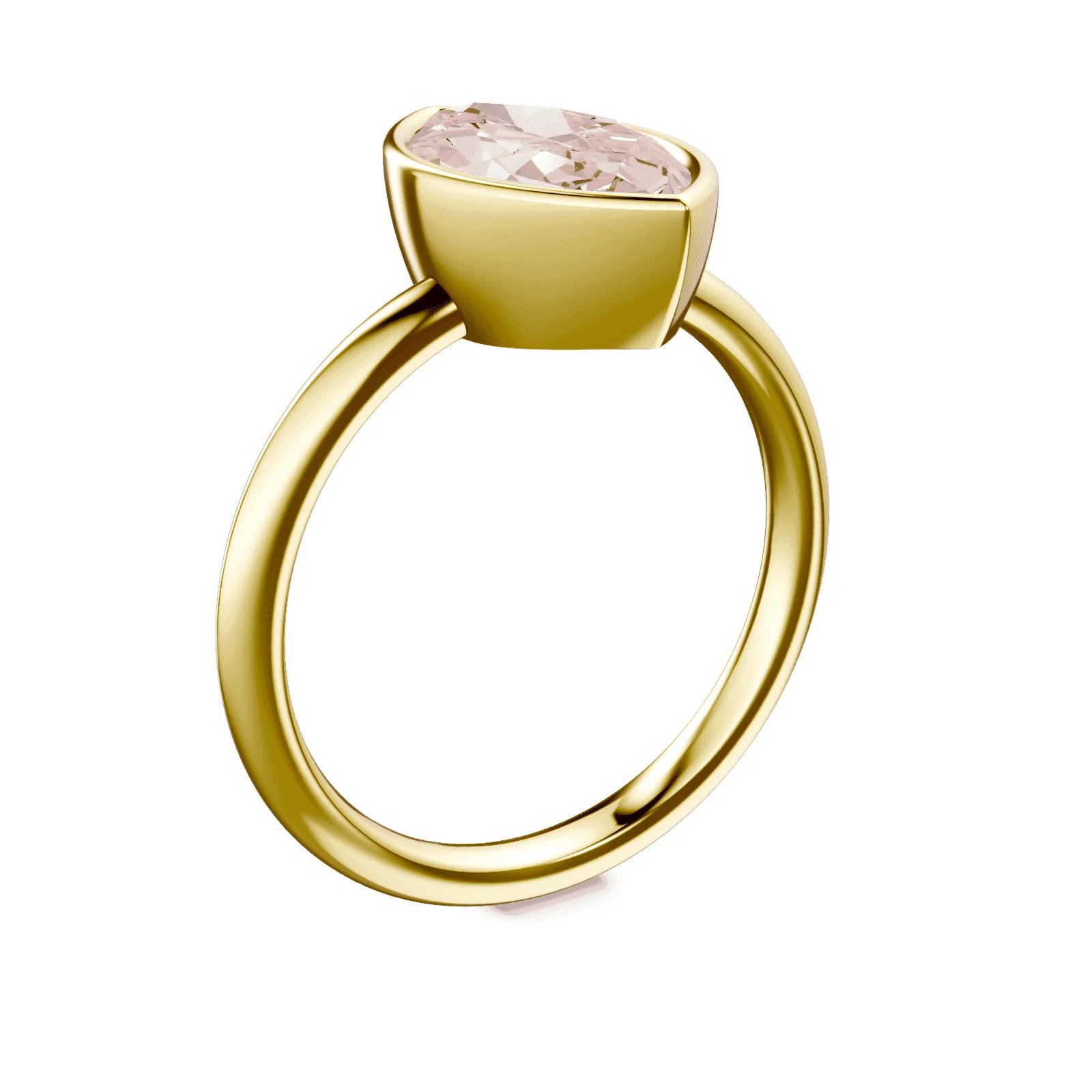 Marquise Cut Bezel Pink Diamond Ring - Image 2