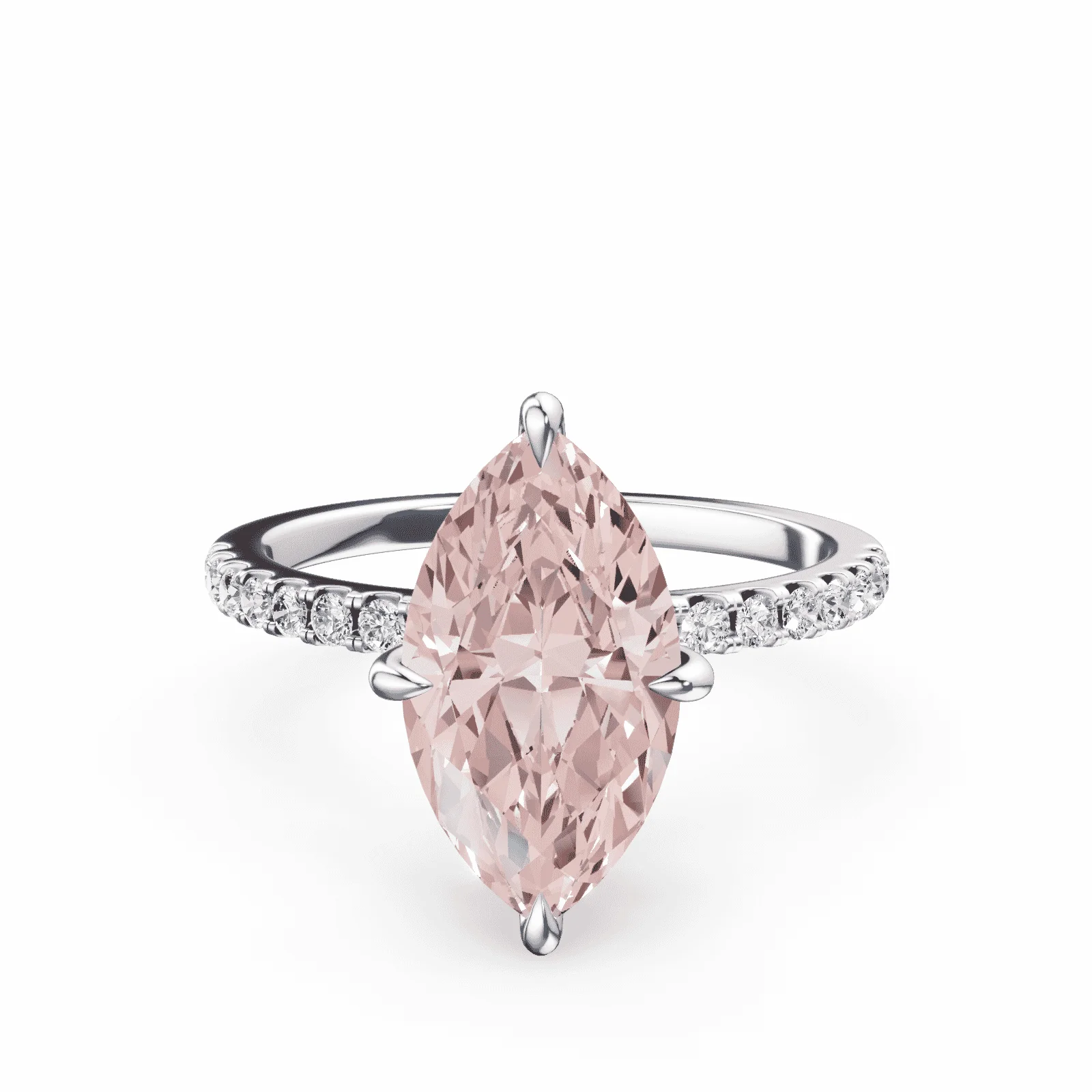 Marquise Cut Pink Diamond Pave Ring