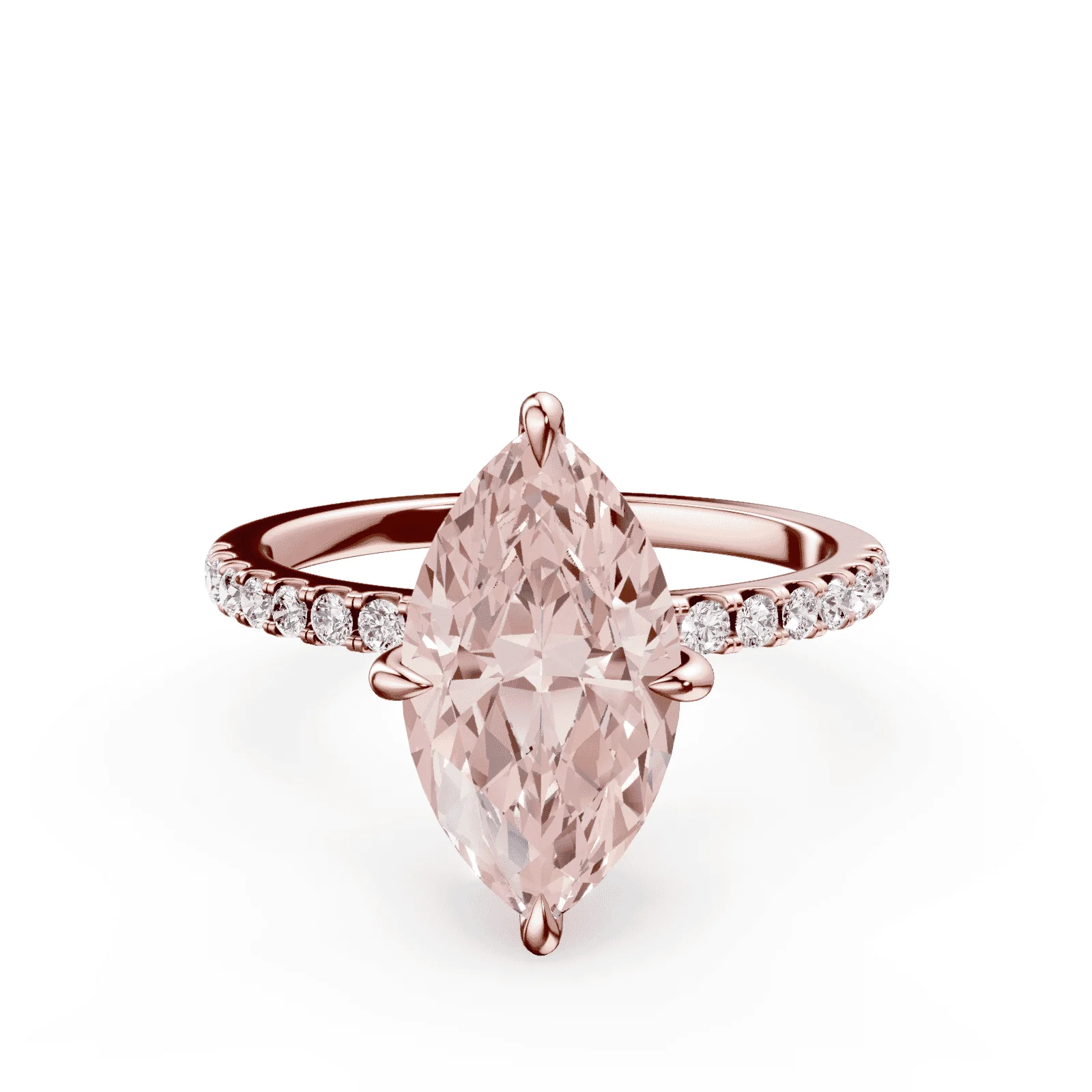 Marquise Cut Pink Diamond Pave Ring