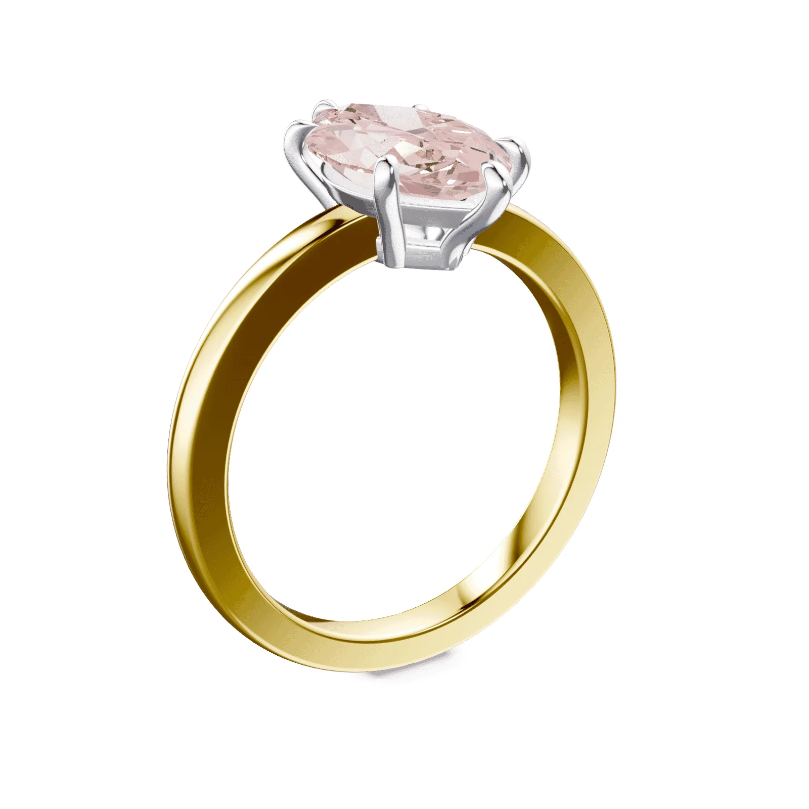Marquise Cut Low Profile Pink Diamond Ring - Image 2
