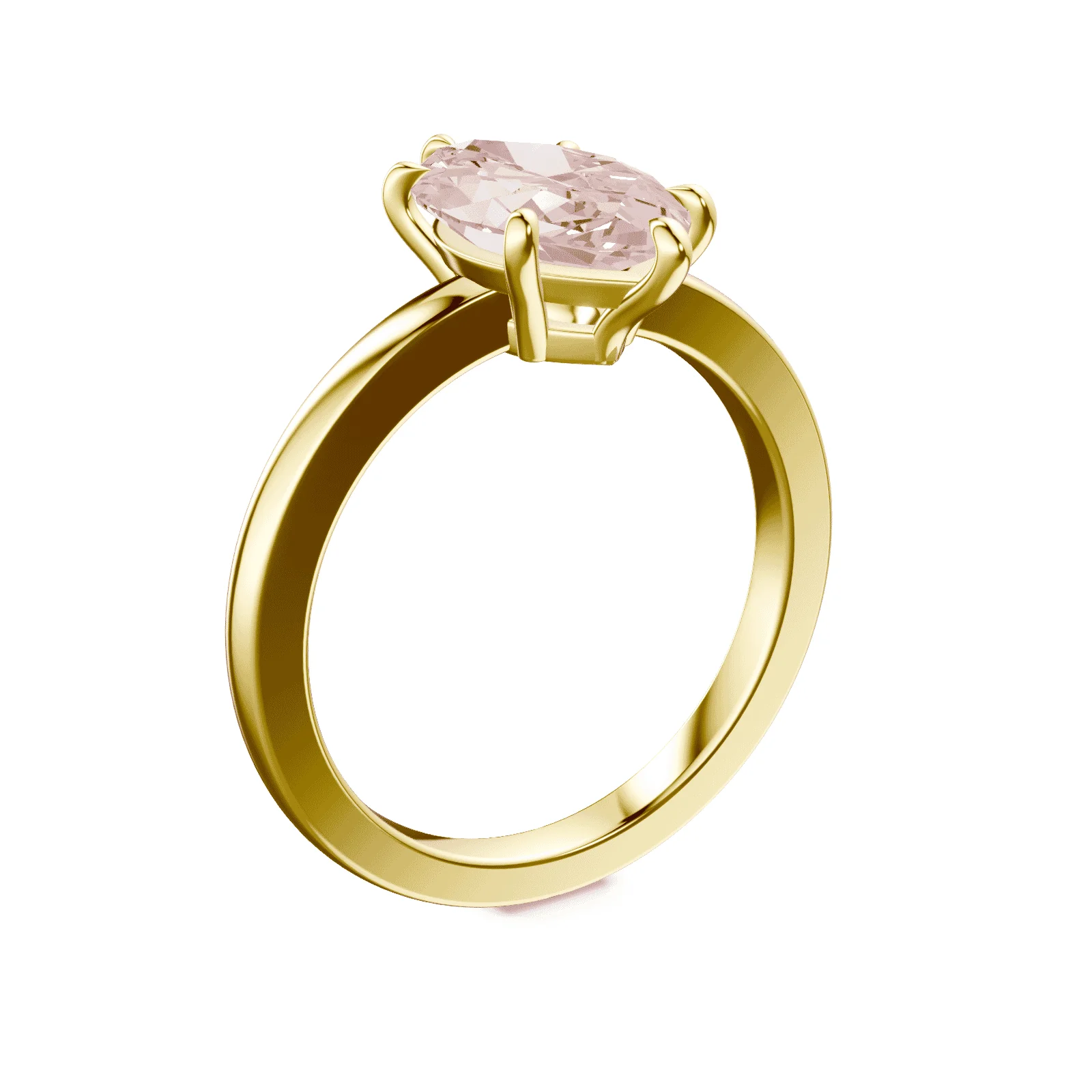 Marquise Cut Low Profile Pink Diamond Ring - Image 2