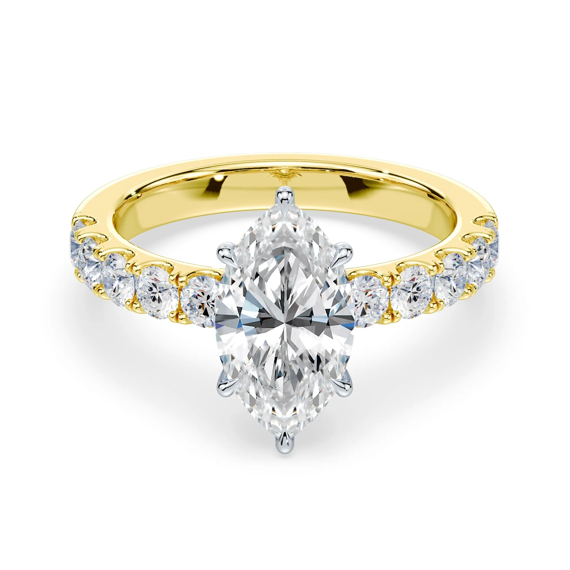 Marquise Low Hidden Halo Wide Pave