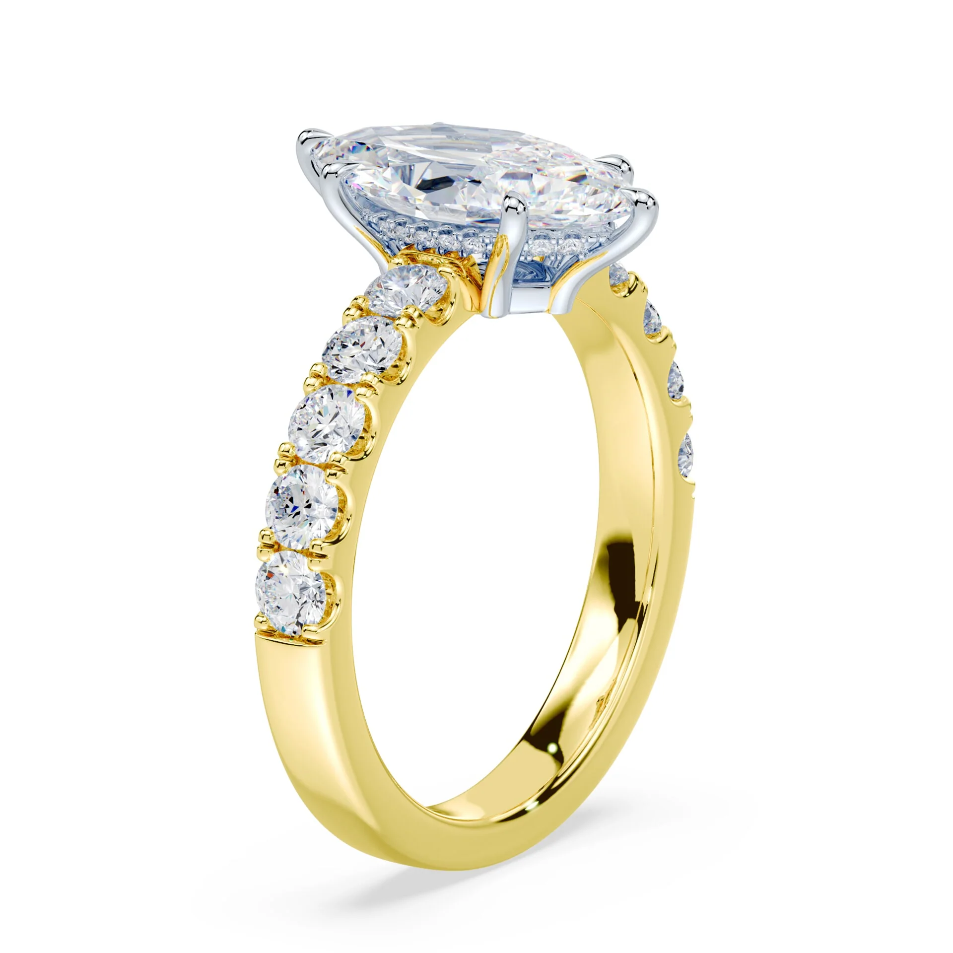 Marquise Low Hidden Halo Wide Pave - Image 2