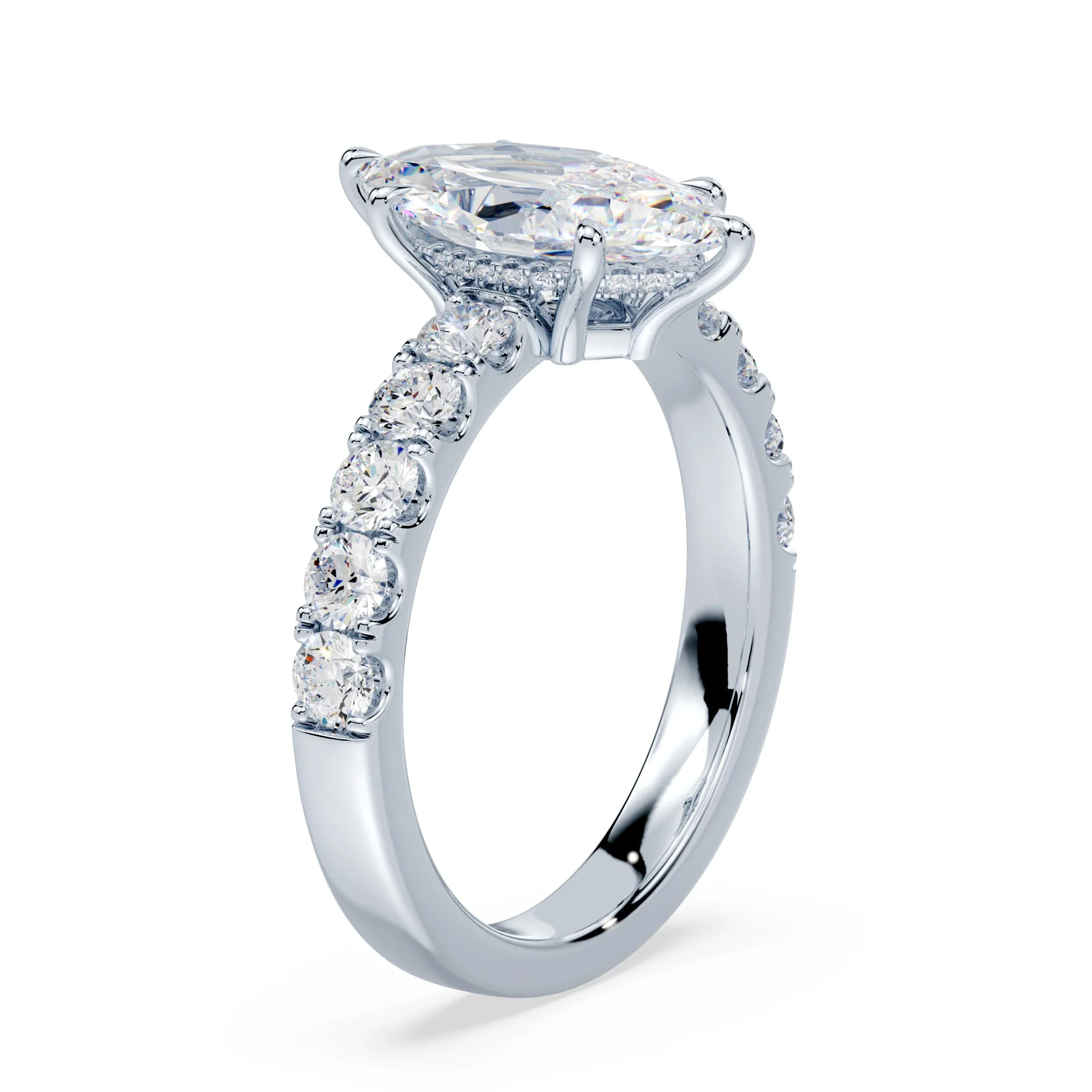 Marquise Low Hidden Halo Wide Pave - Image 2