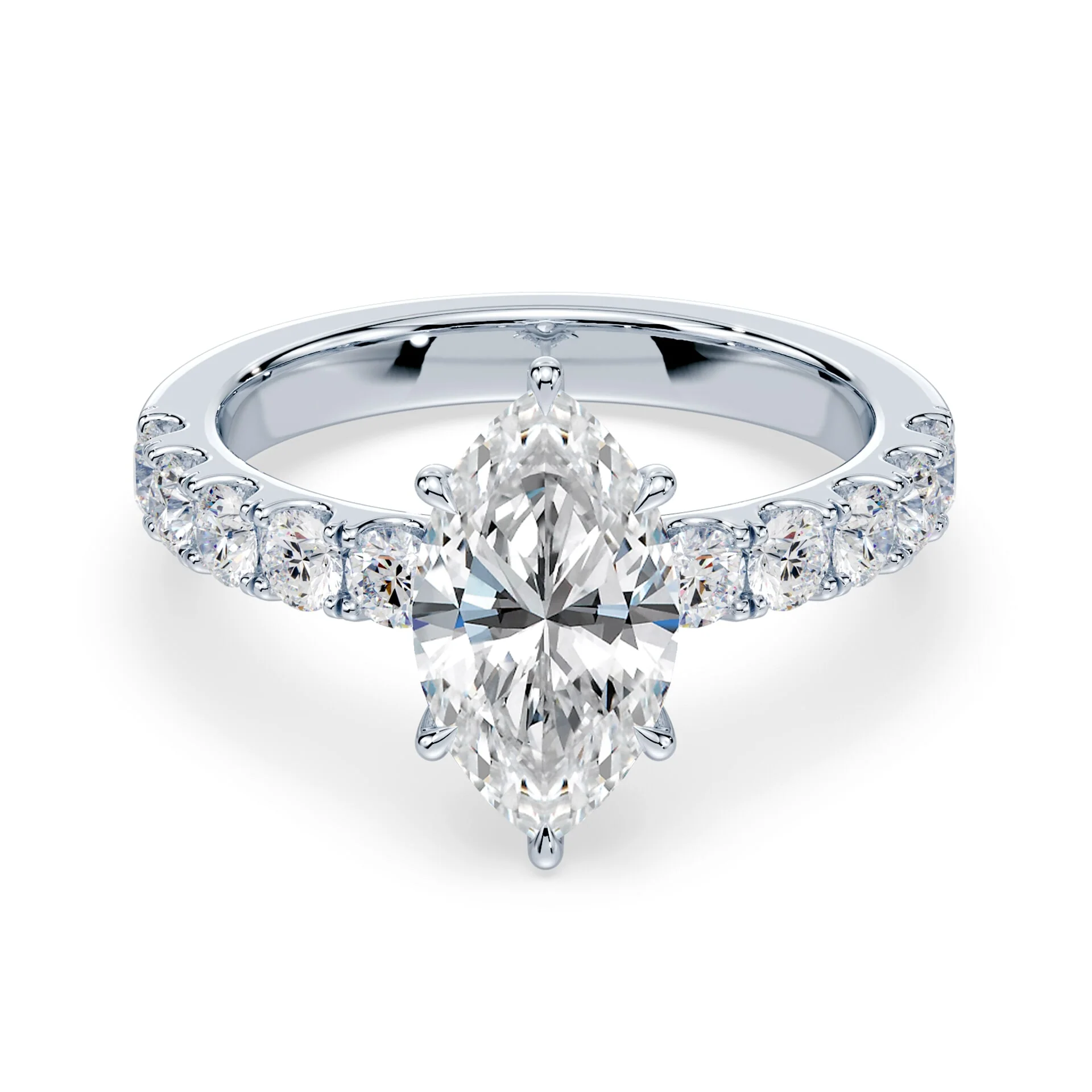 Marquise Low Hidden Halo Wide Pave