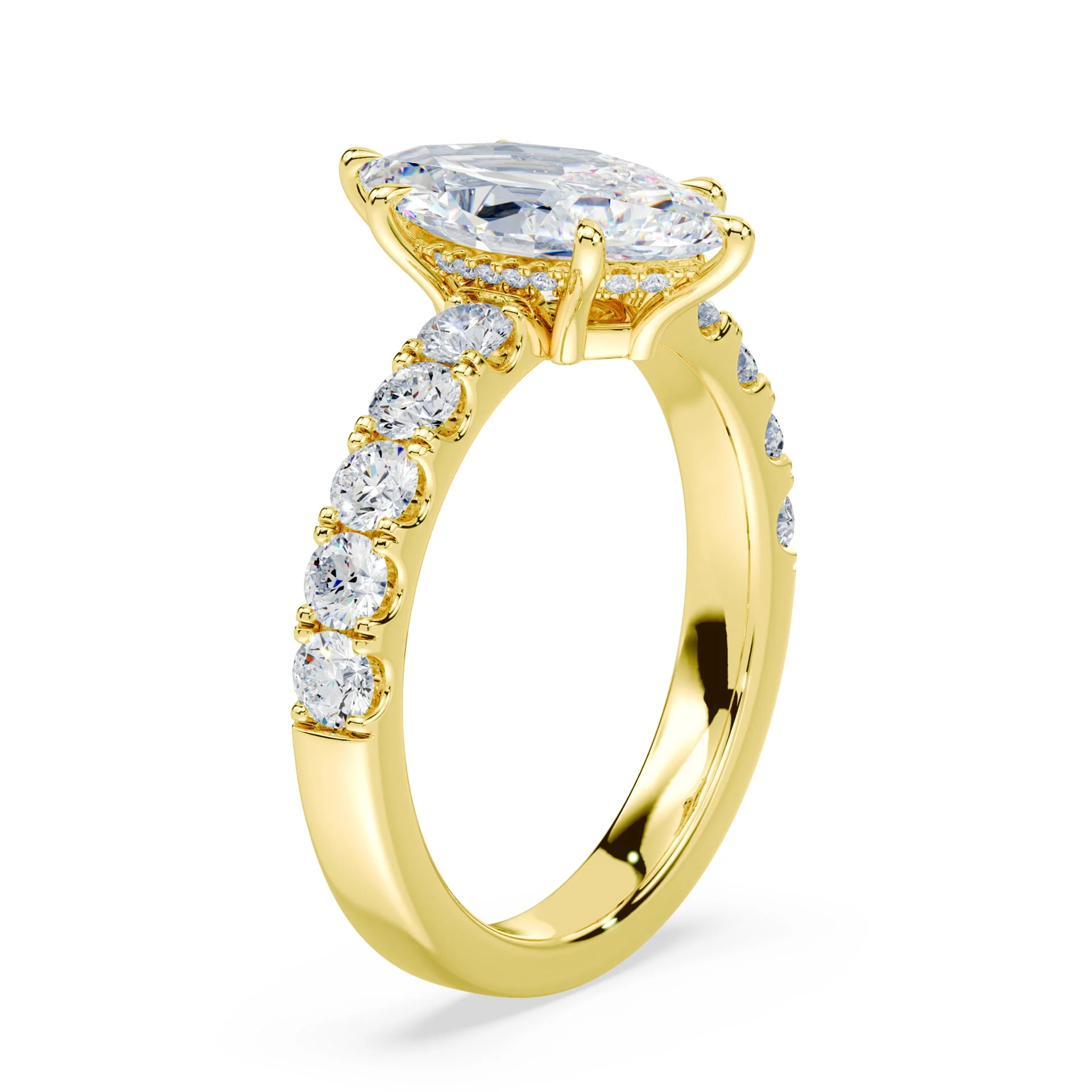 Marquise Low Hidden Halo Wide Pave - Image 2