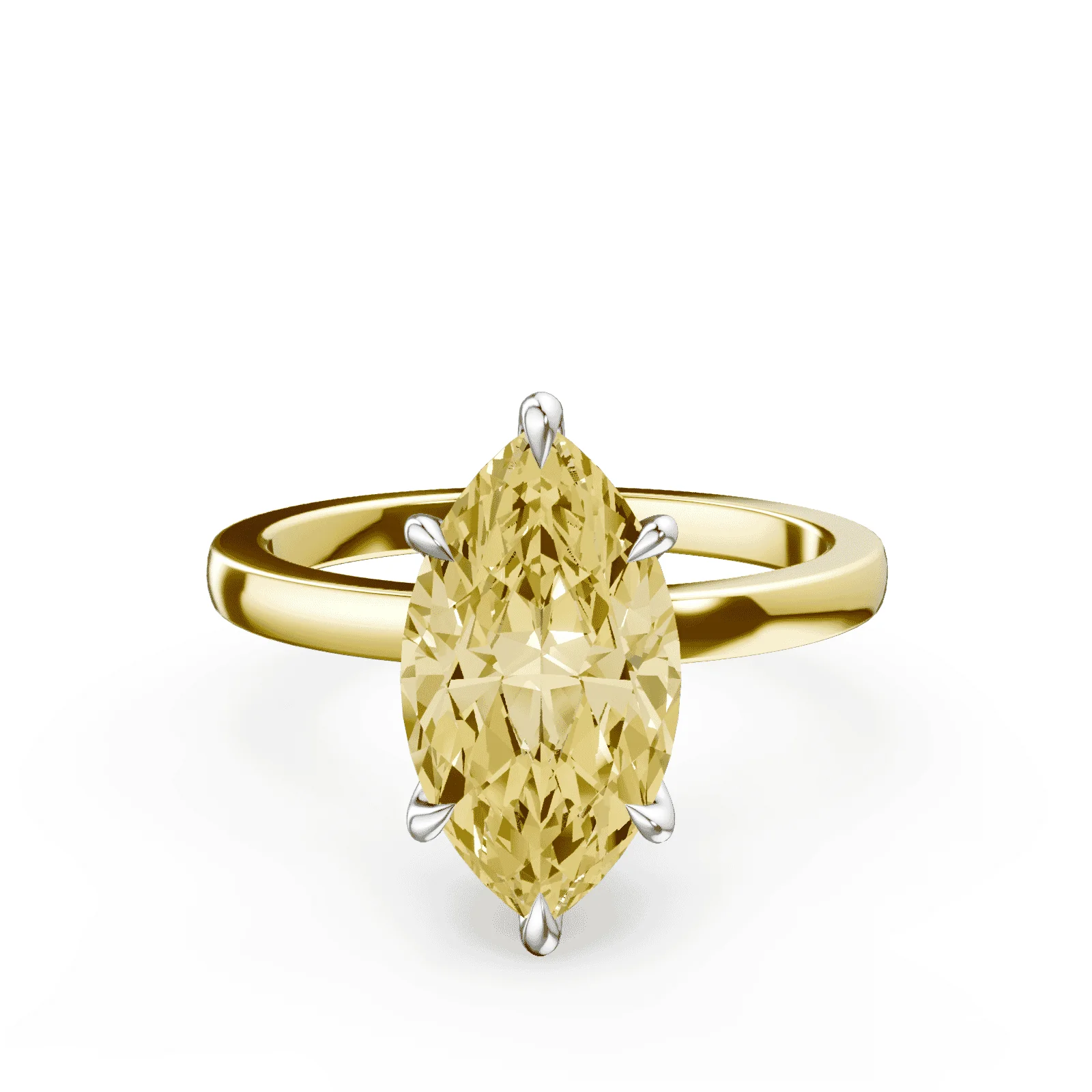 Marquise Cut Yellow Diamond Ring