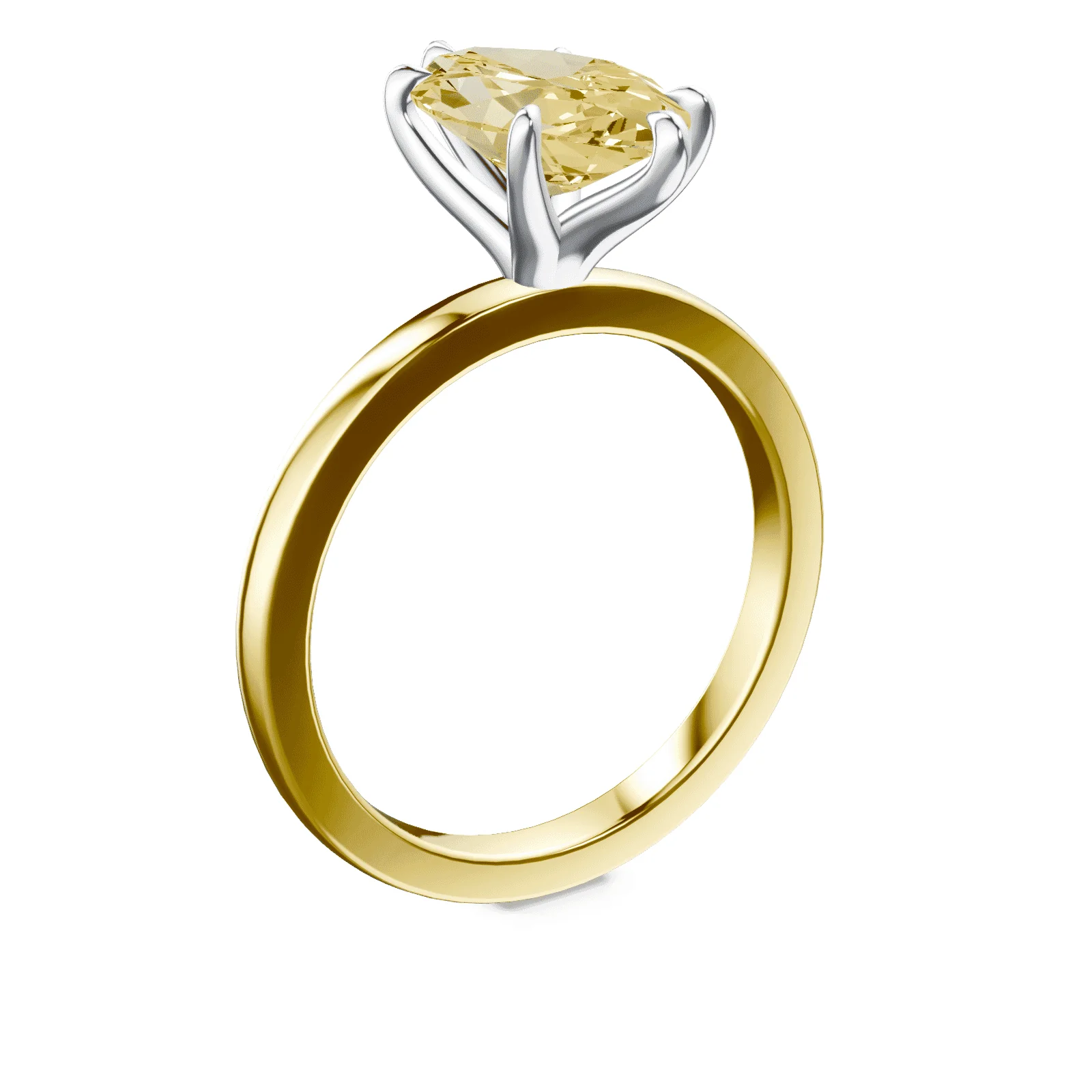 Marquise Cut Yellow Diamond Ring - Image 2