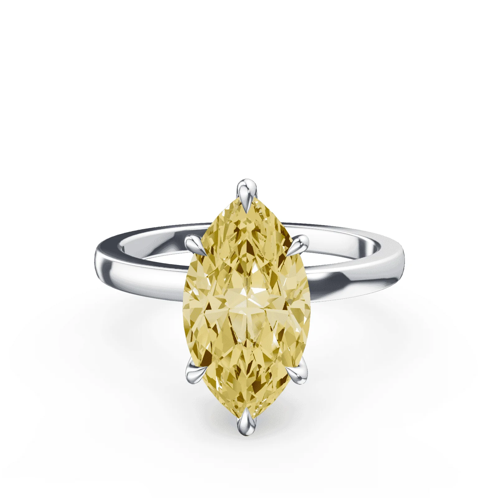 Marquise Cut Yellow Diamond Ring