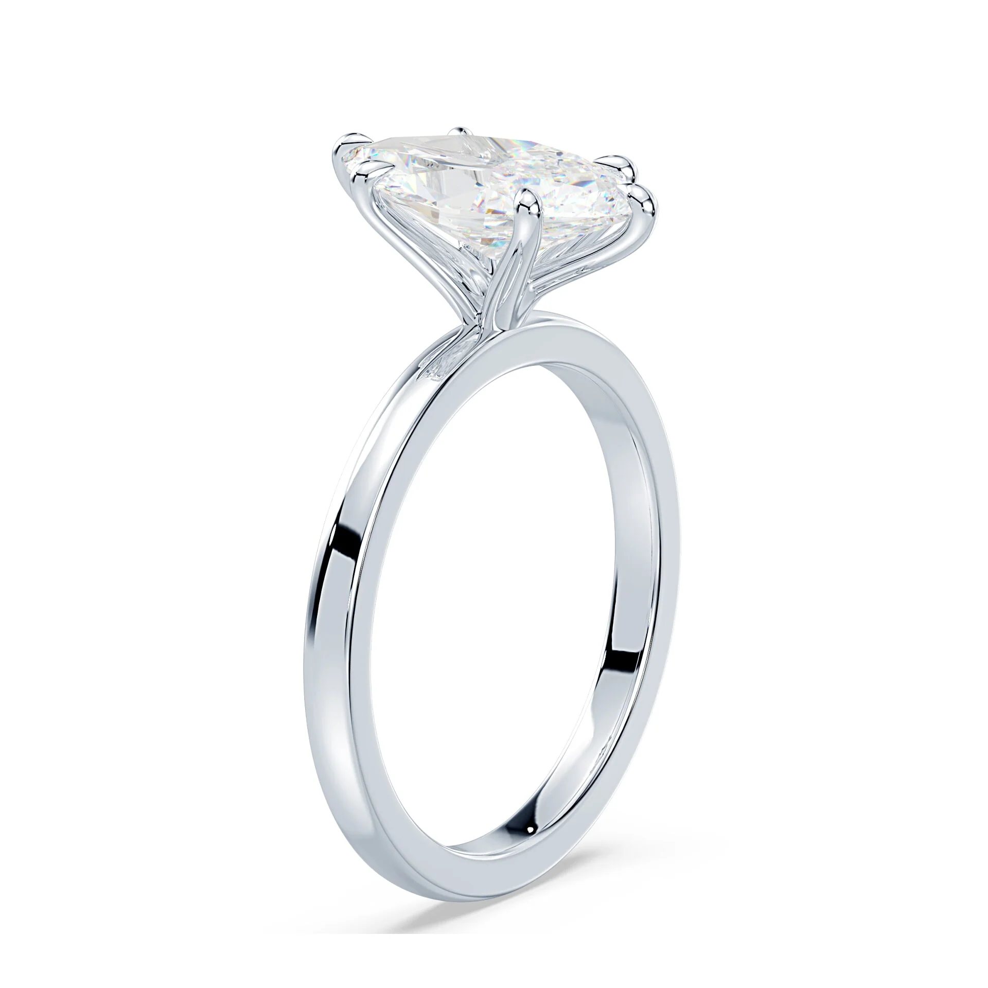 Marquise Solitaire Engagement Ring - Image 2