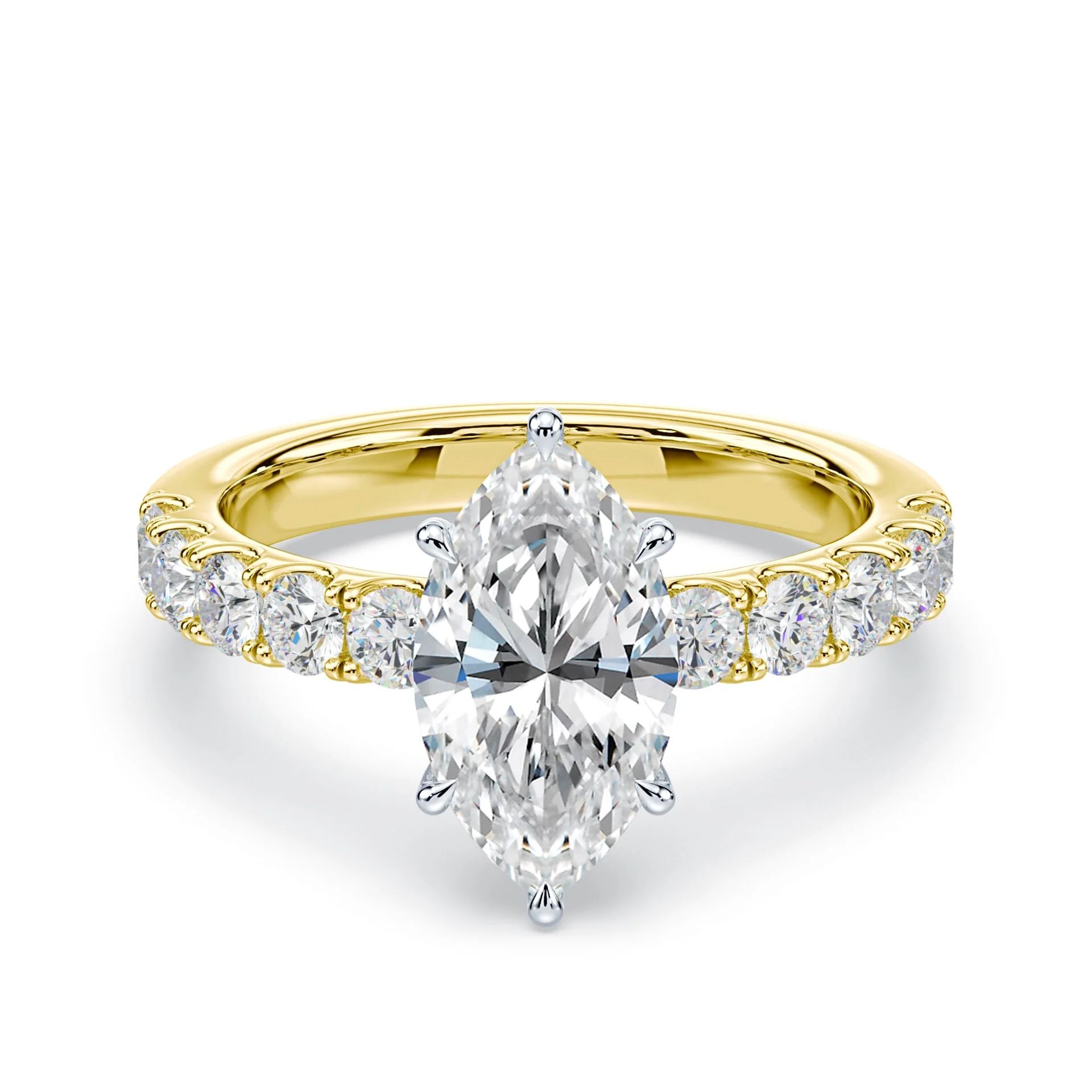 Marquise Low Profile Wide Pave Ring