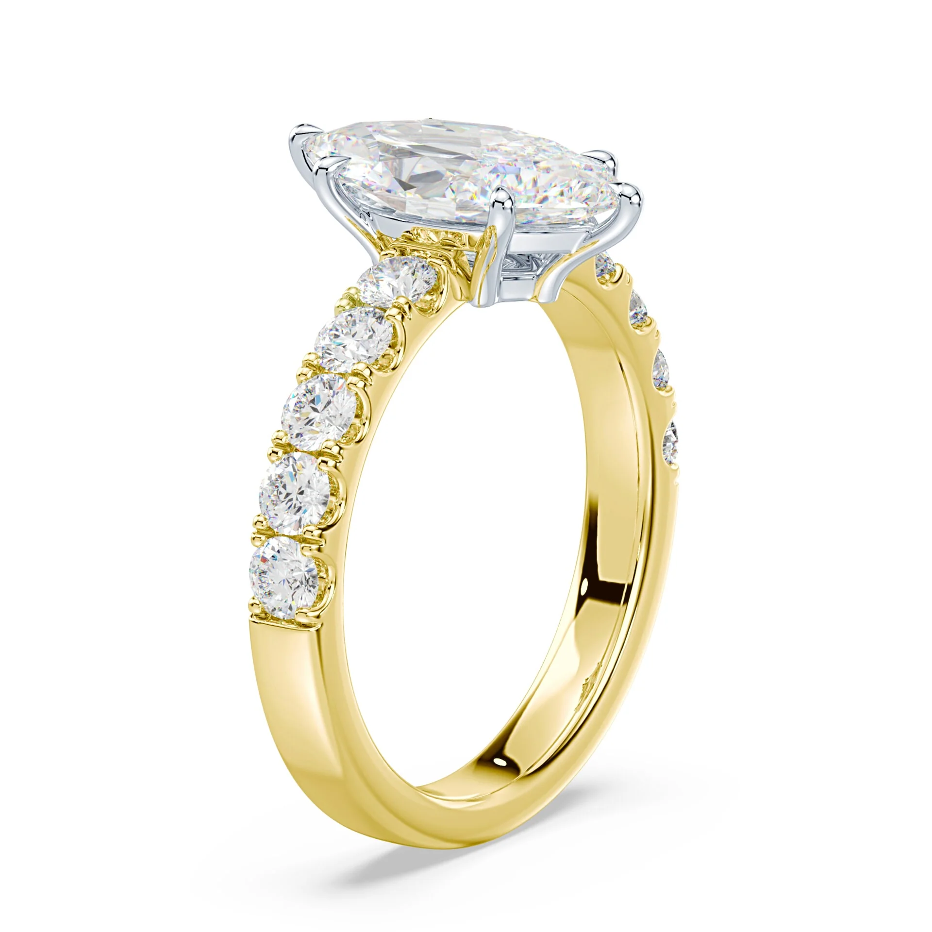 Marquise Low Profile Wide Pave Ring - Image 2