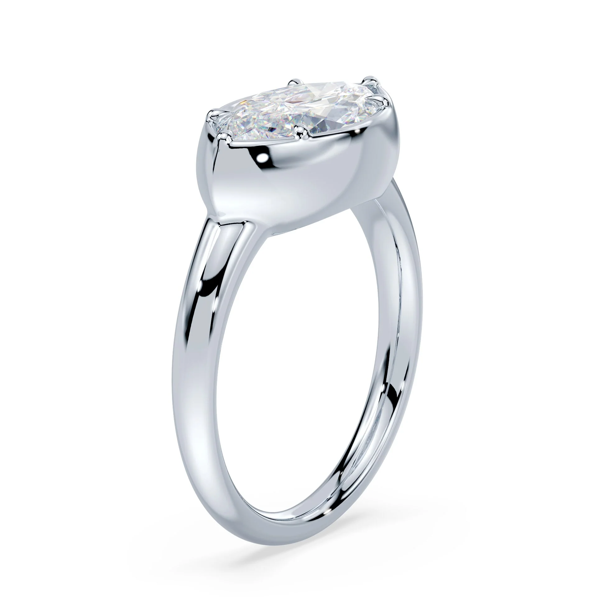 Marquise Cut East West Button Back Ring - Image 2