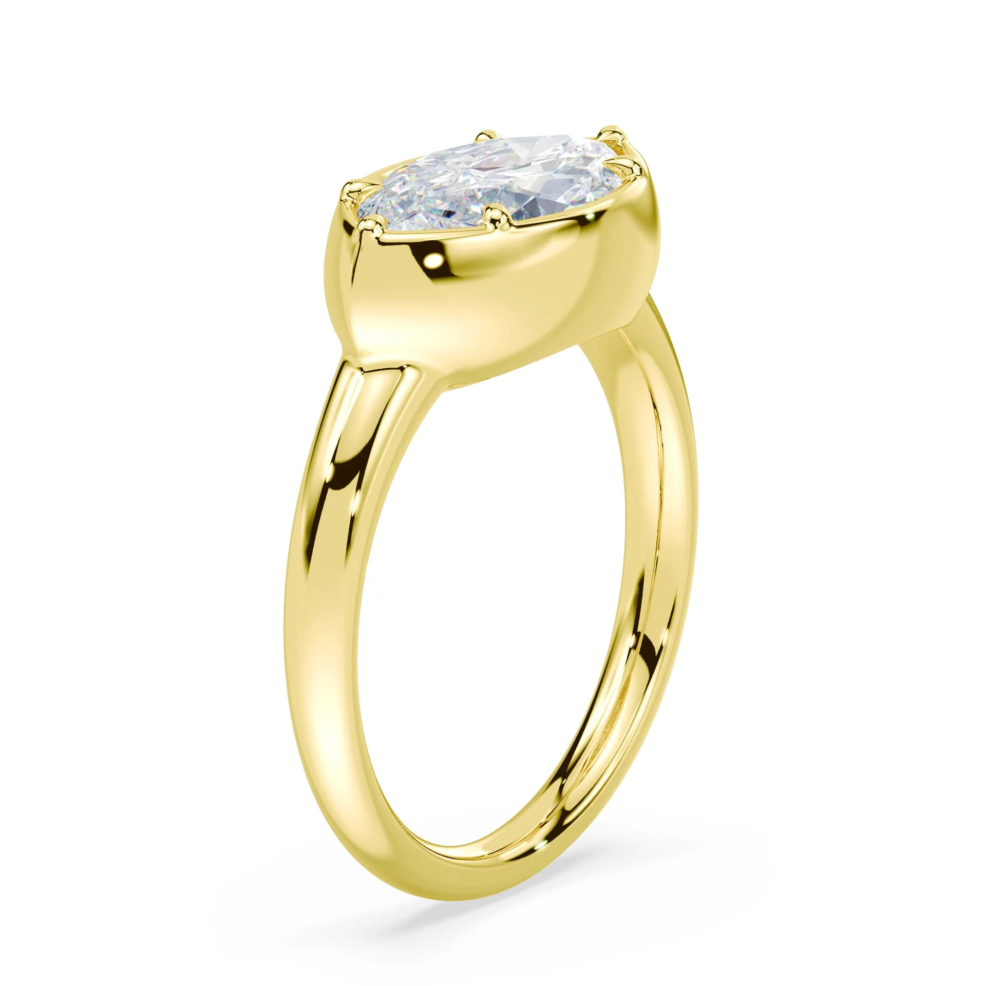 Marquise Cut East West Button Back Ring - Image 2