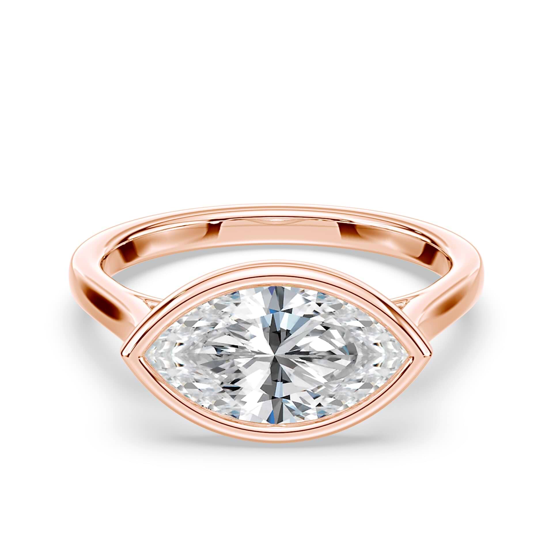Marquise Cut East-West Cathedral Bezel