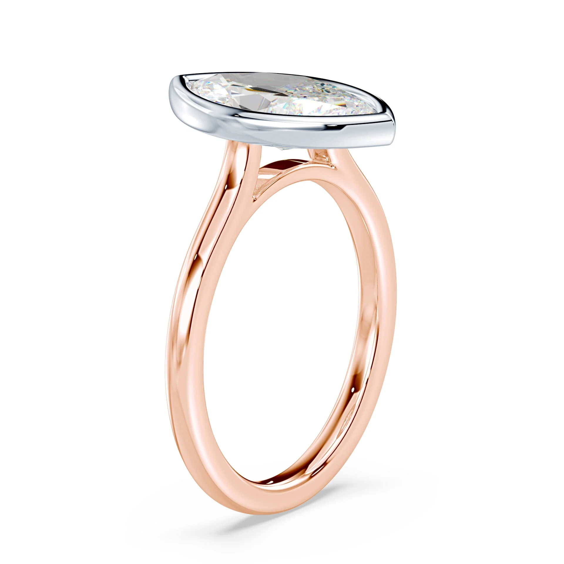 Marquise Cut Cathedral Bezel Ring - Image 2