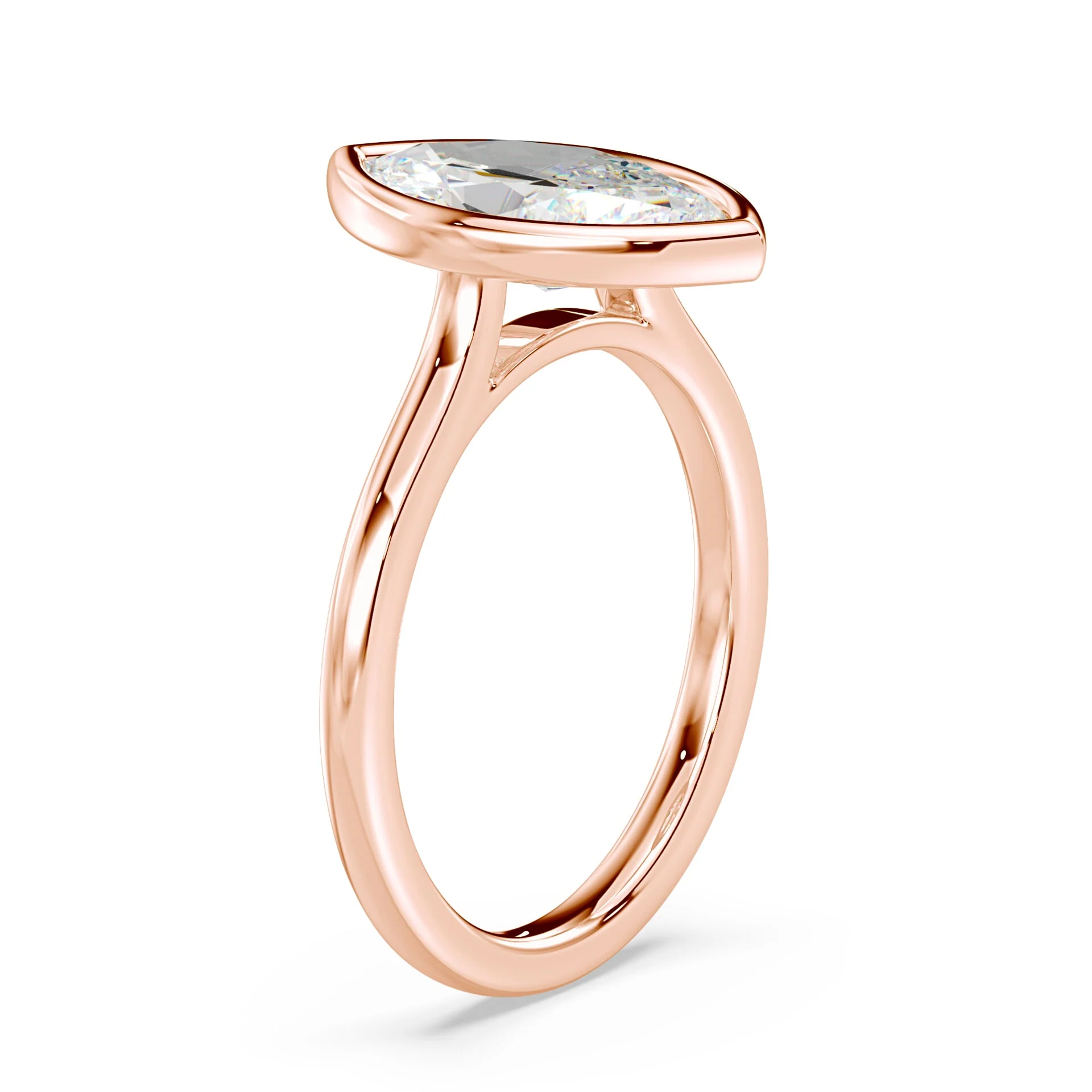 Marquise Cut Cathedral Bezel Ring - Image 2