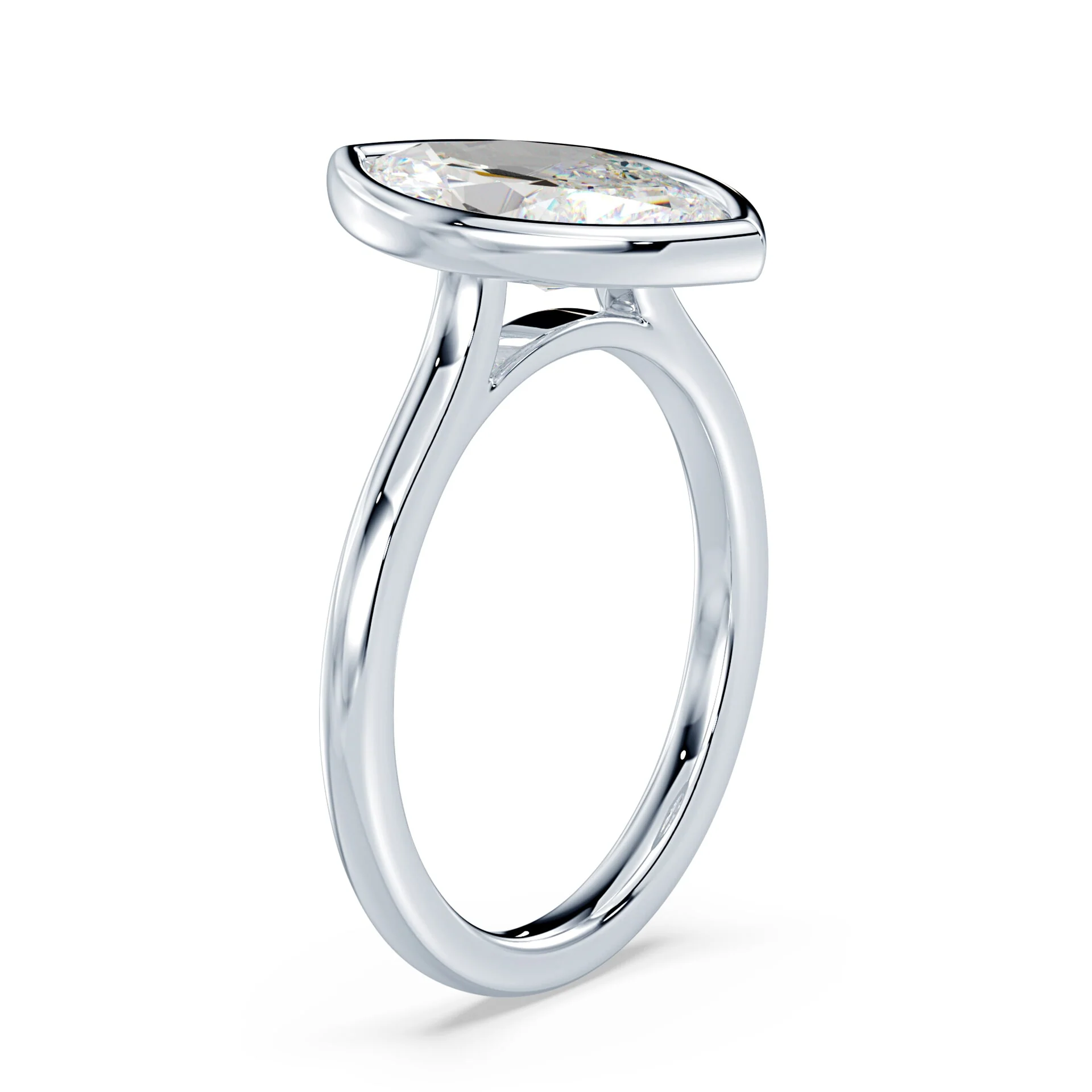 Marquise Cut Cathedral Bezel Ring - Image 2