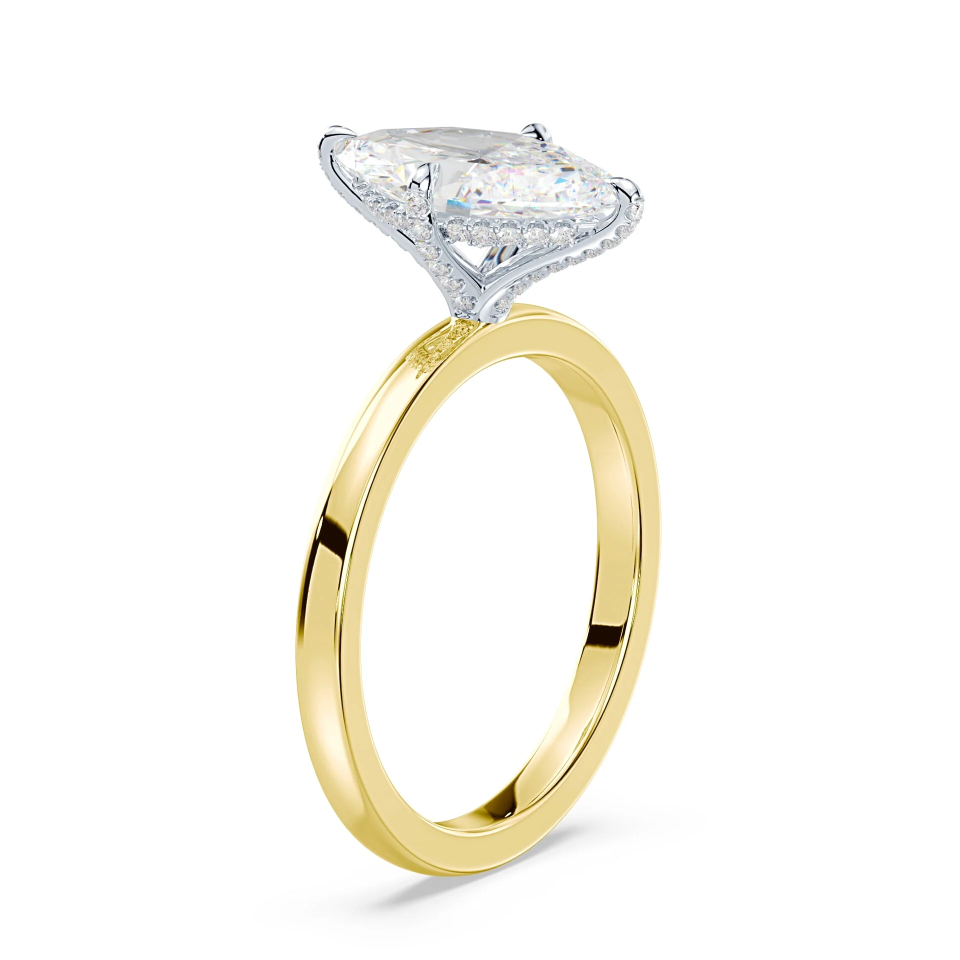 Marquise Pave Prongs Engagement Ring - Image 2