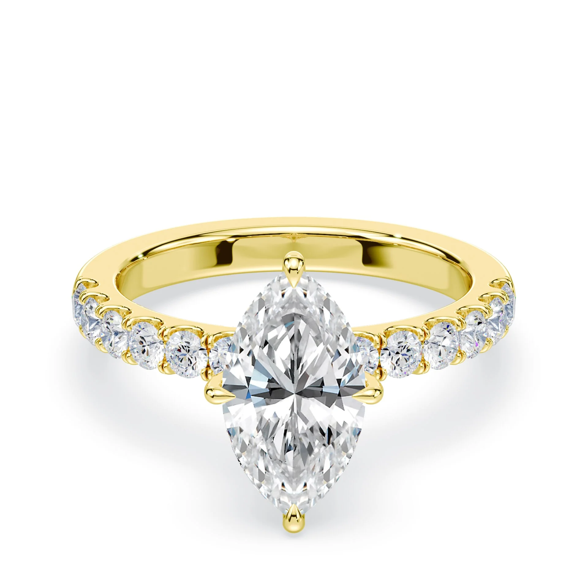 Marquise Allover Diamond Medium Band Ring