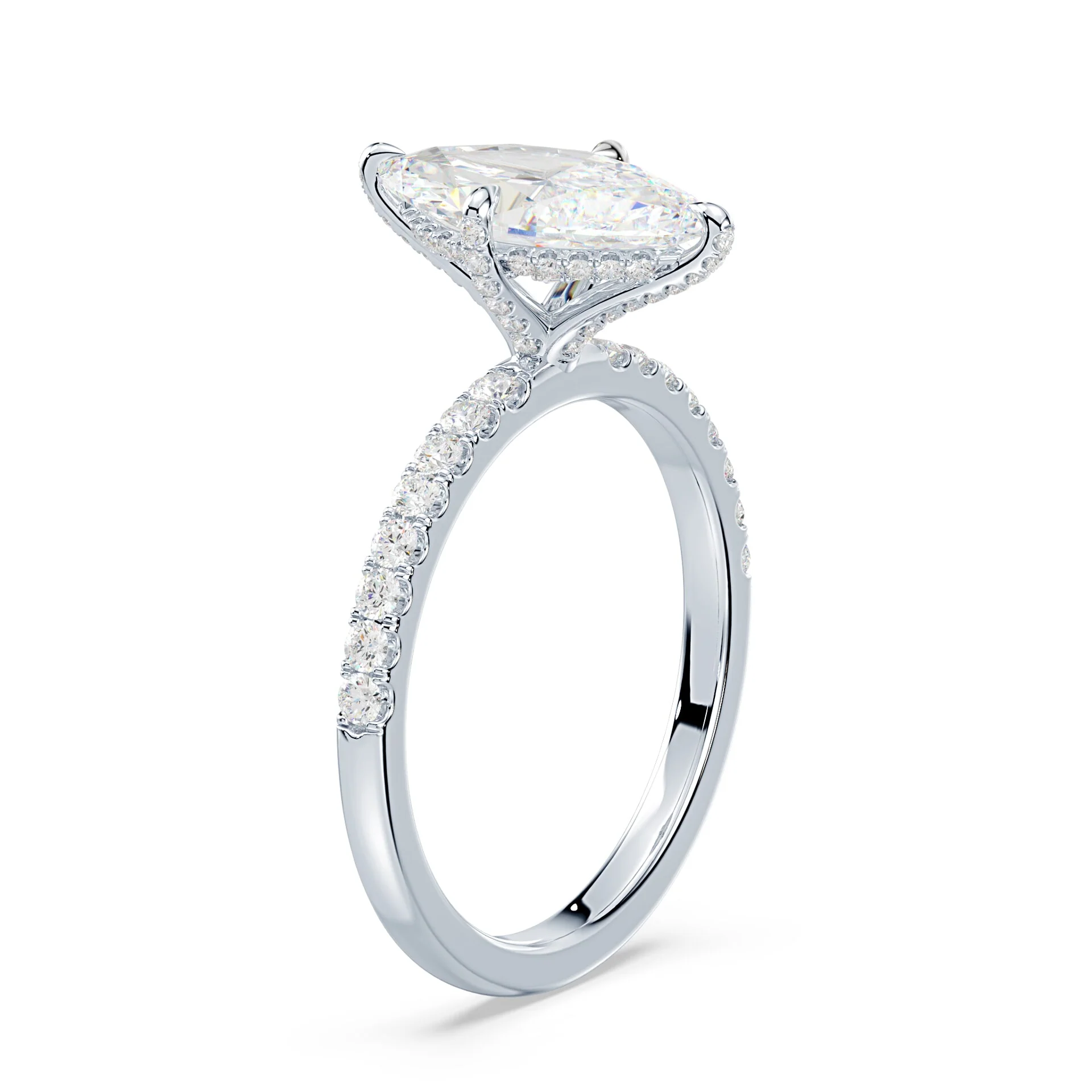 Marquise Allover Pave Engagement Ring - Image 2