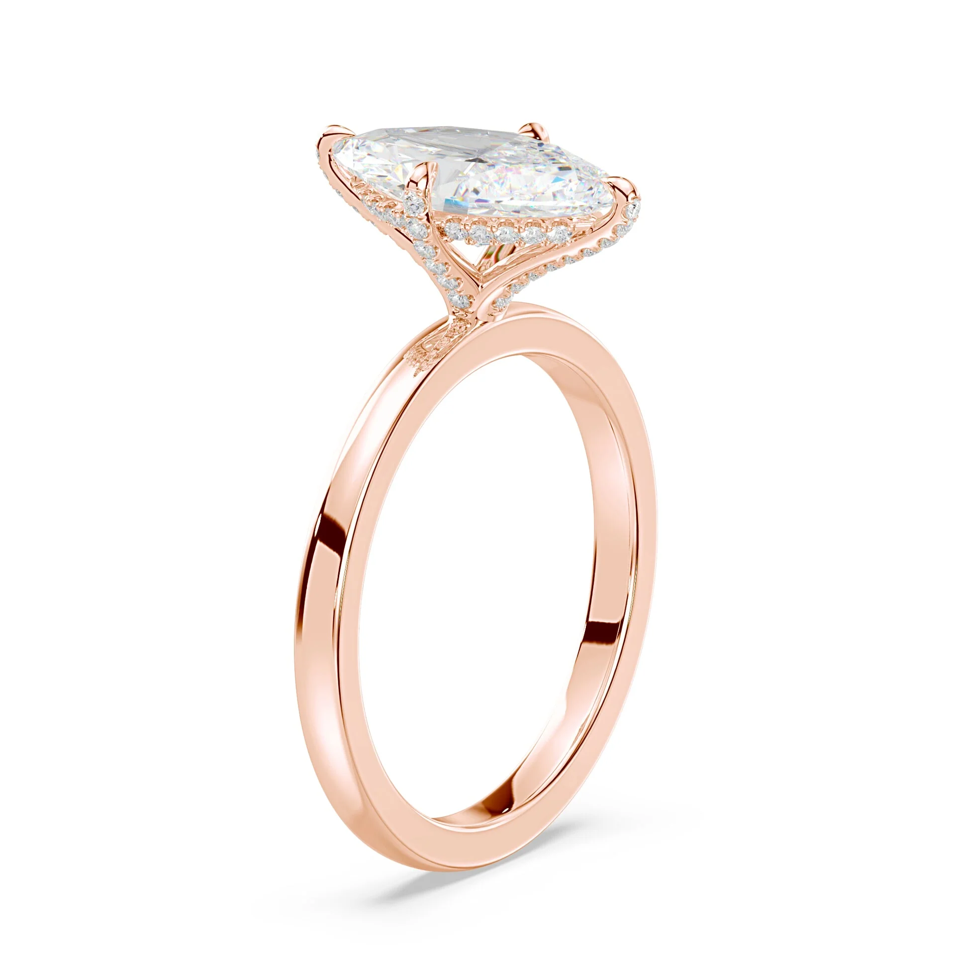 Marquise Pave Prongs Engagement Ring - Image 2