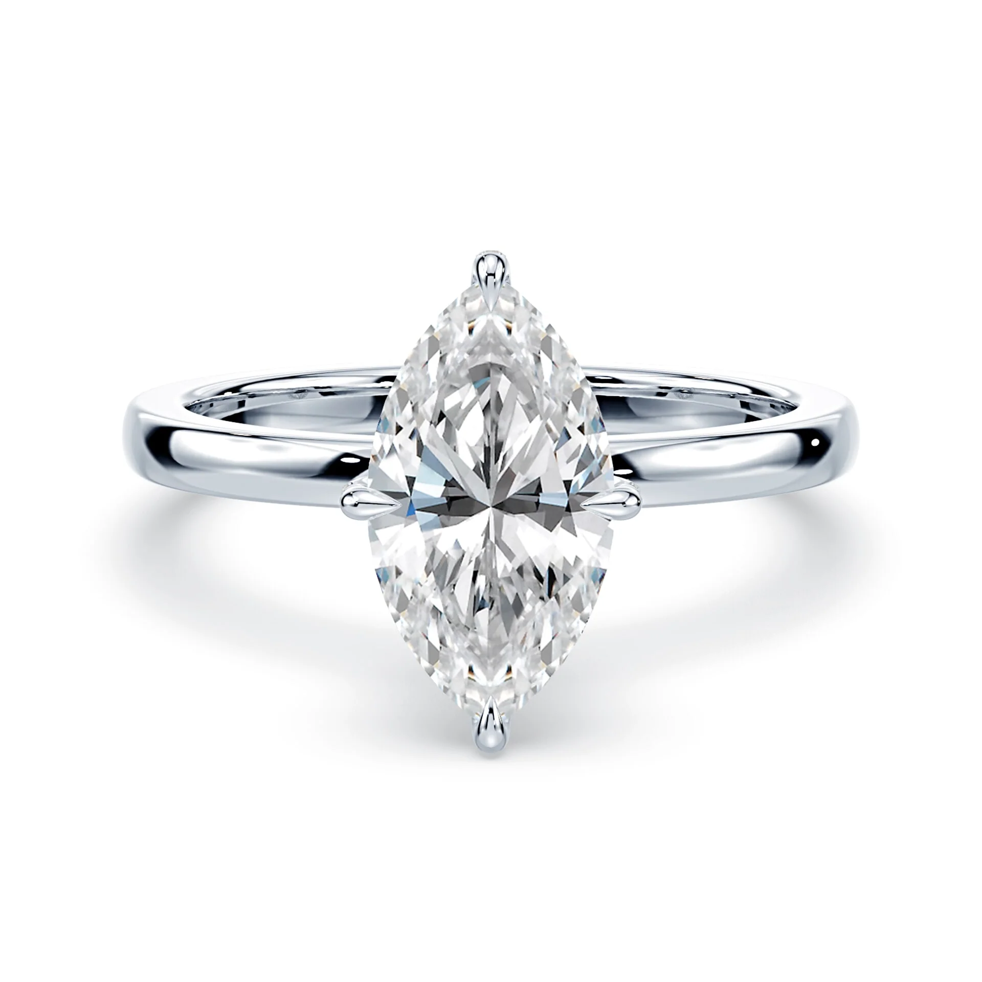 Marquise Pave Prongs Engagement Ring