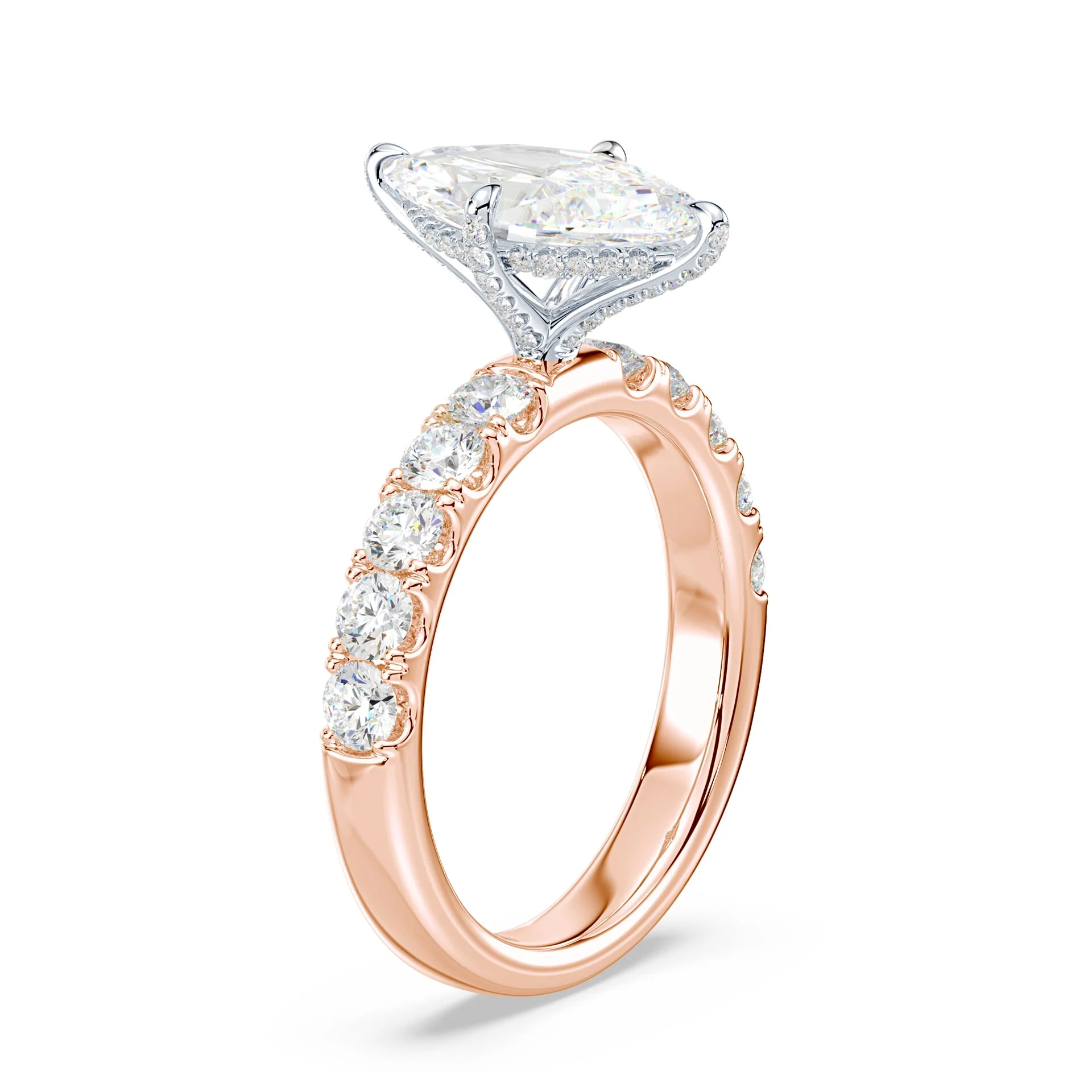 Marquise Pave Prongs Wide Pave Ring - Image 2