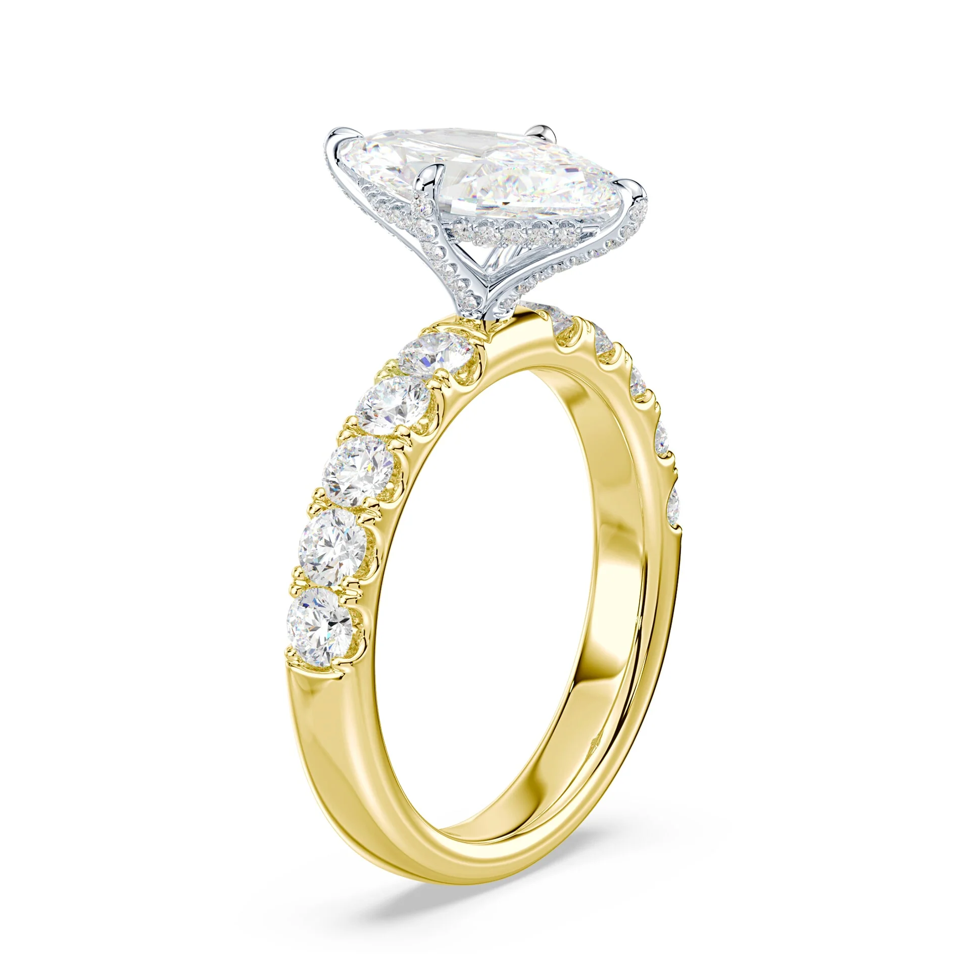 Marquise Pave Prongs Wide Pave Ring - Image 2