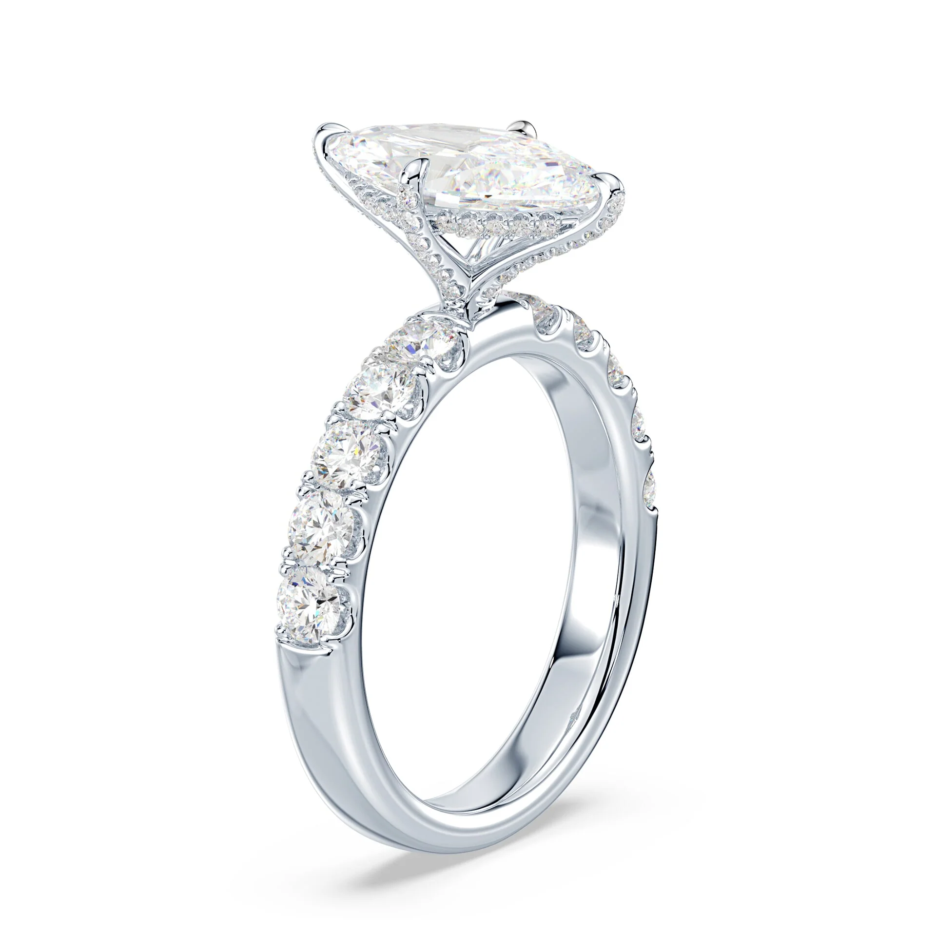 Marquise Pave Prongs Wide Pave Ring - Image 2
