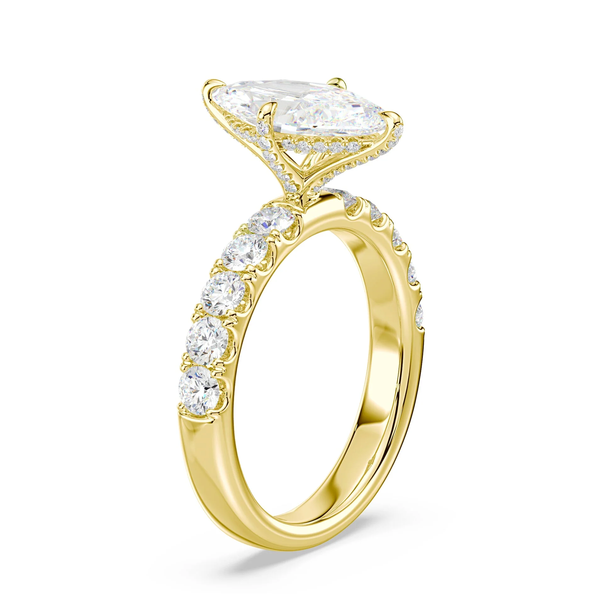 Marquise Pave Prongs Wide Pave Ring - Image 2