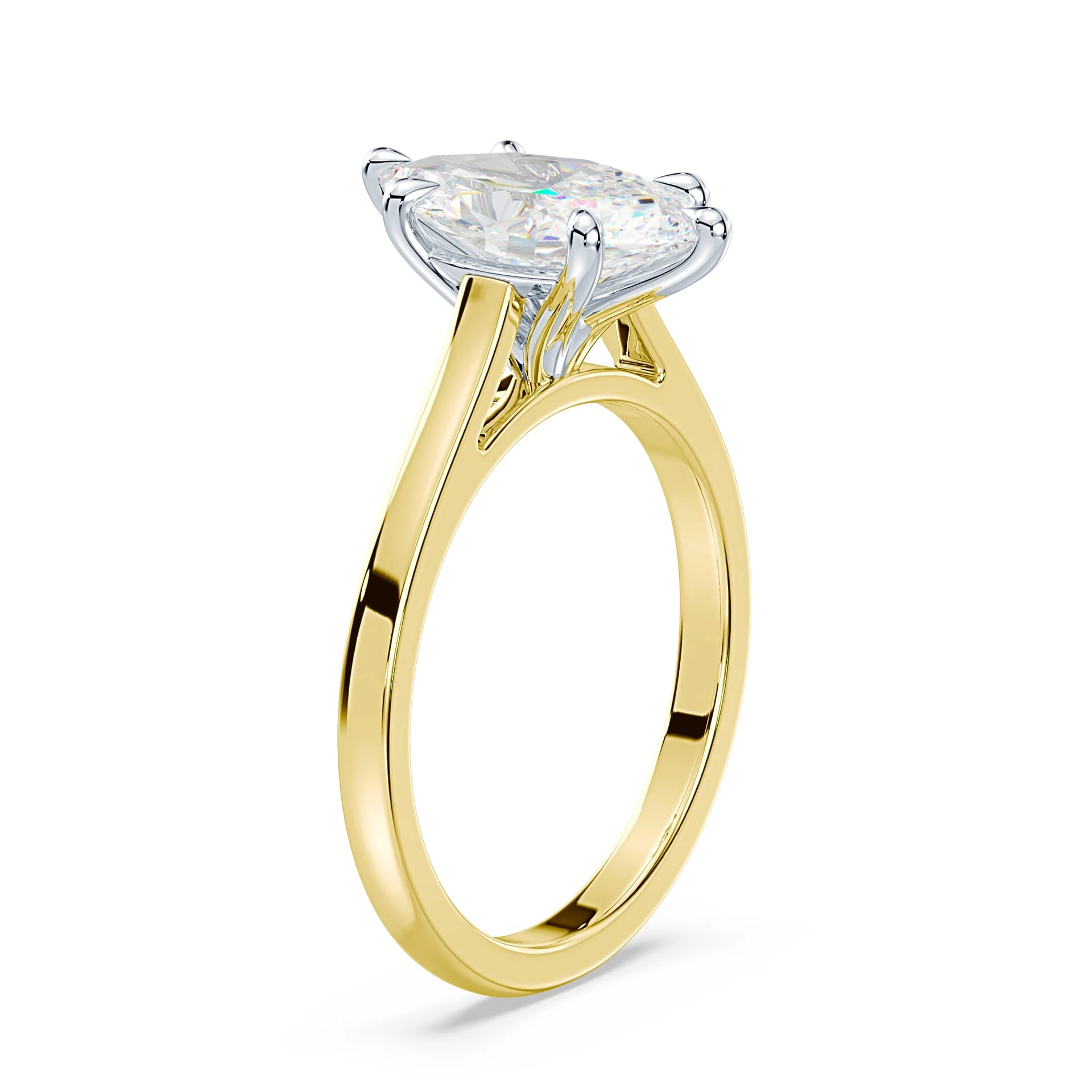 Marquise Cut Cathedral Ring - Image 2