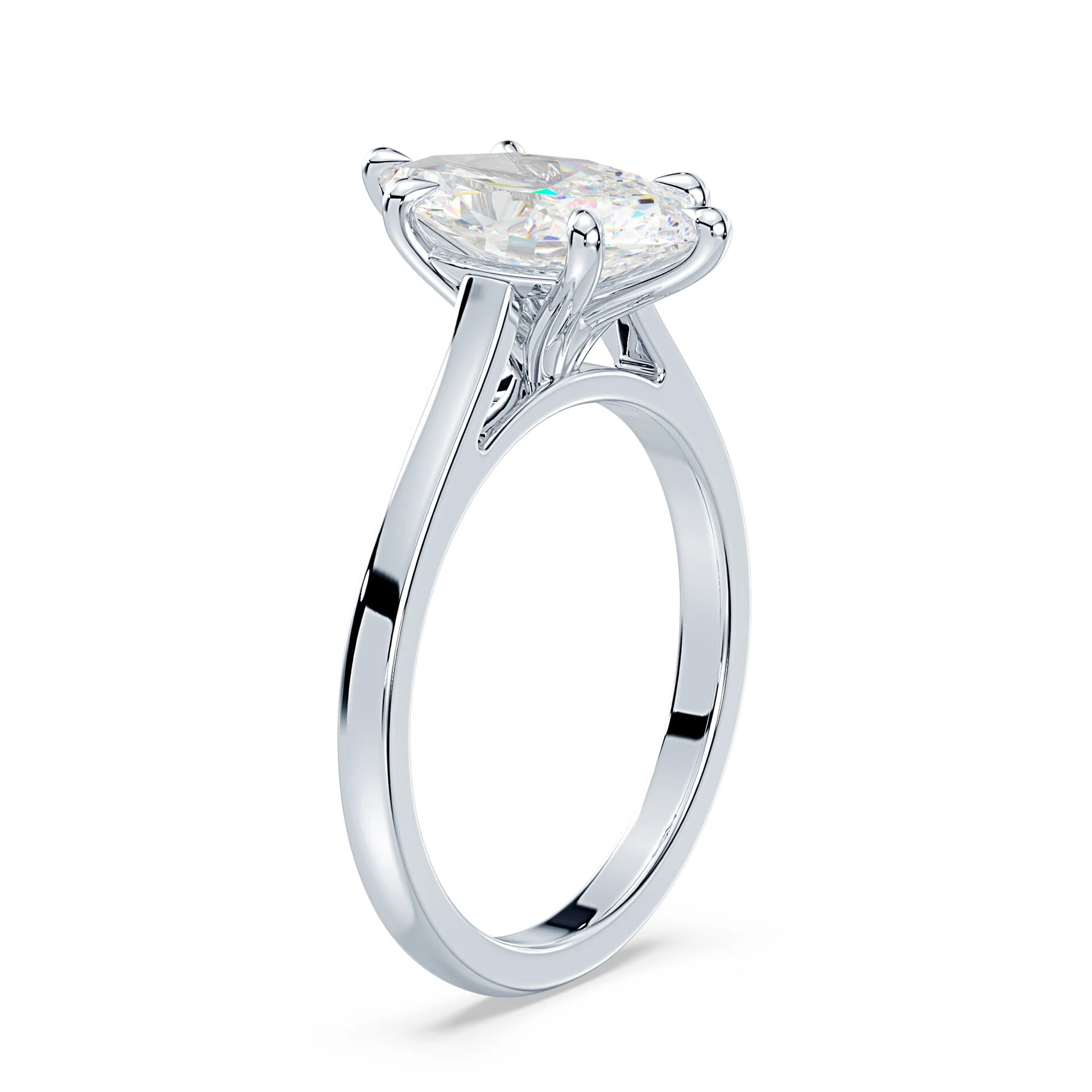 Marquise Cut Cathedral Ring - Image 2