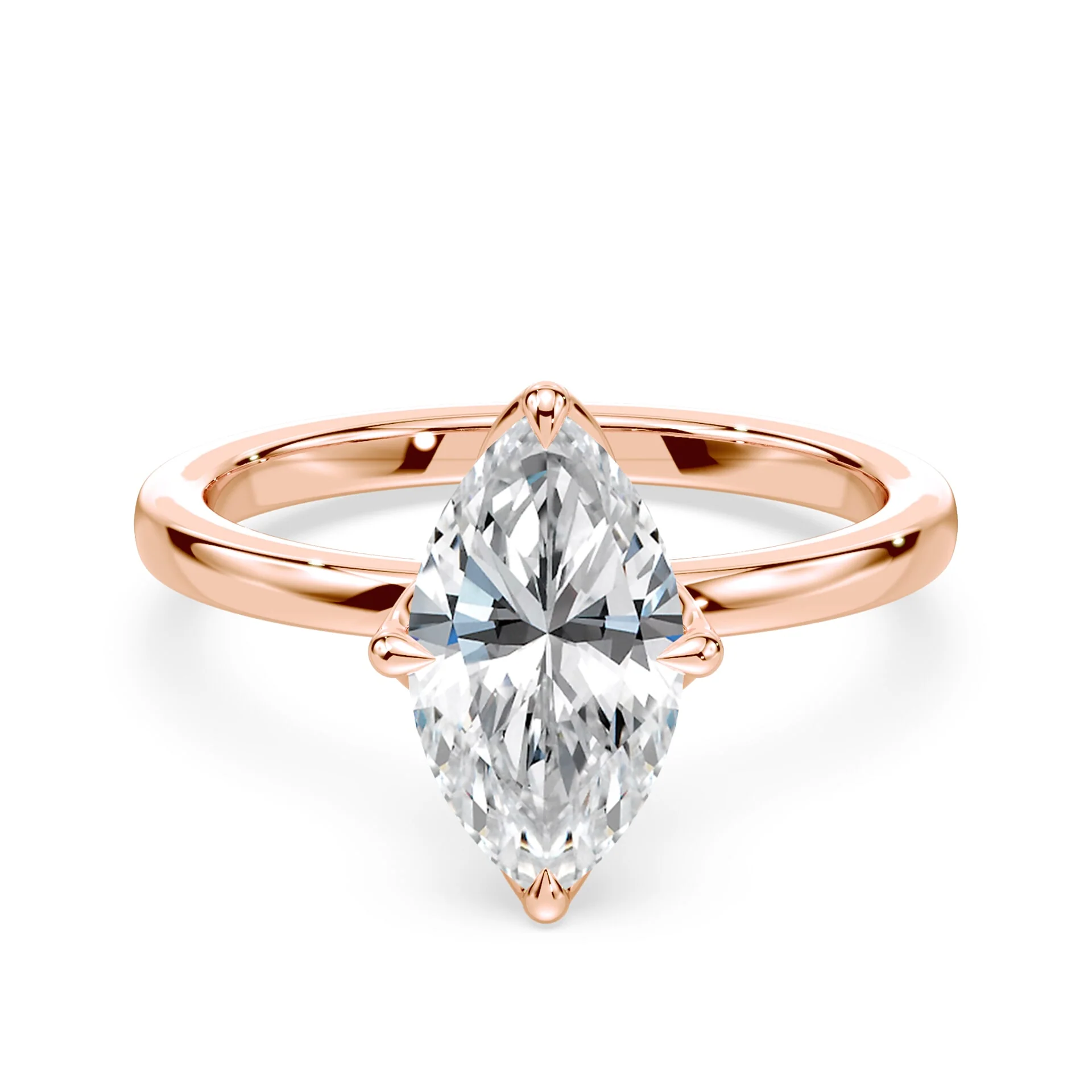 Marquise Cut Tulip Engagement Ring