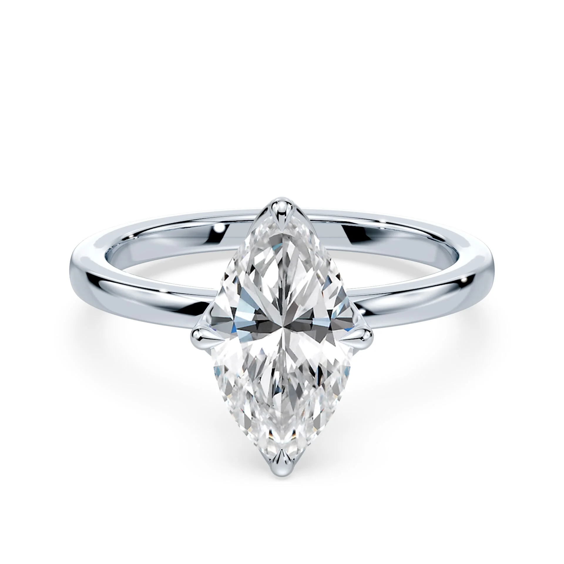 Marquise Cut Tulip Engagement Ring