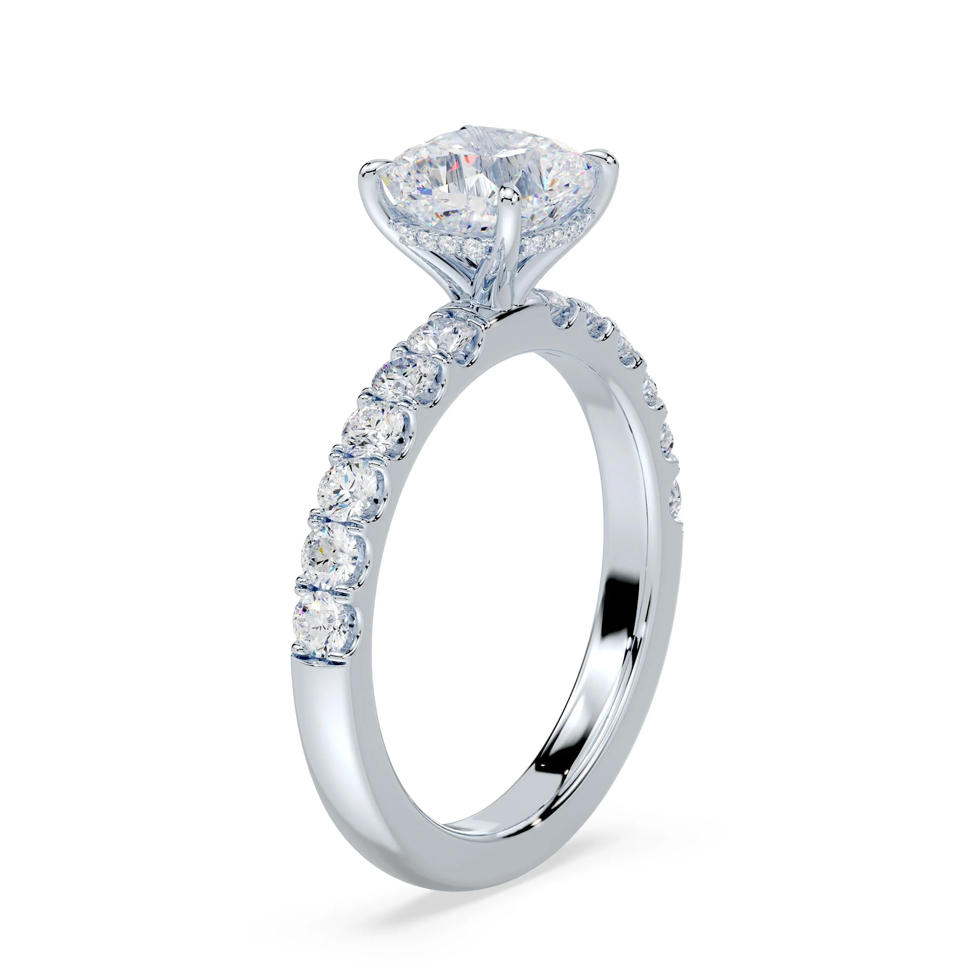 Cushion Hidden Halo Medium Pave Ring - Image 2