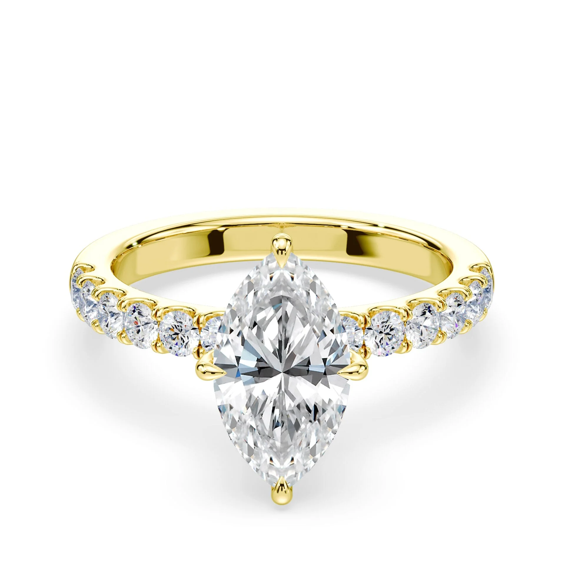 Marquise Hidden Halo Medium Pave Ring
