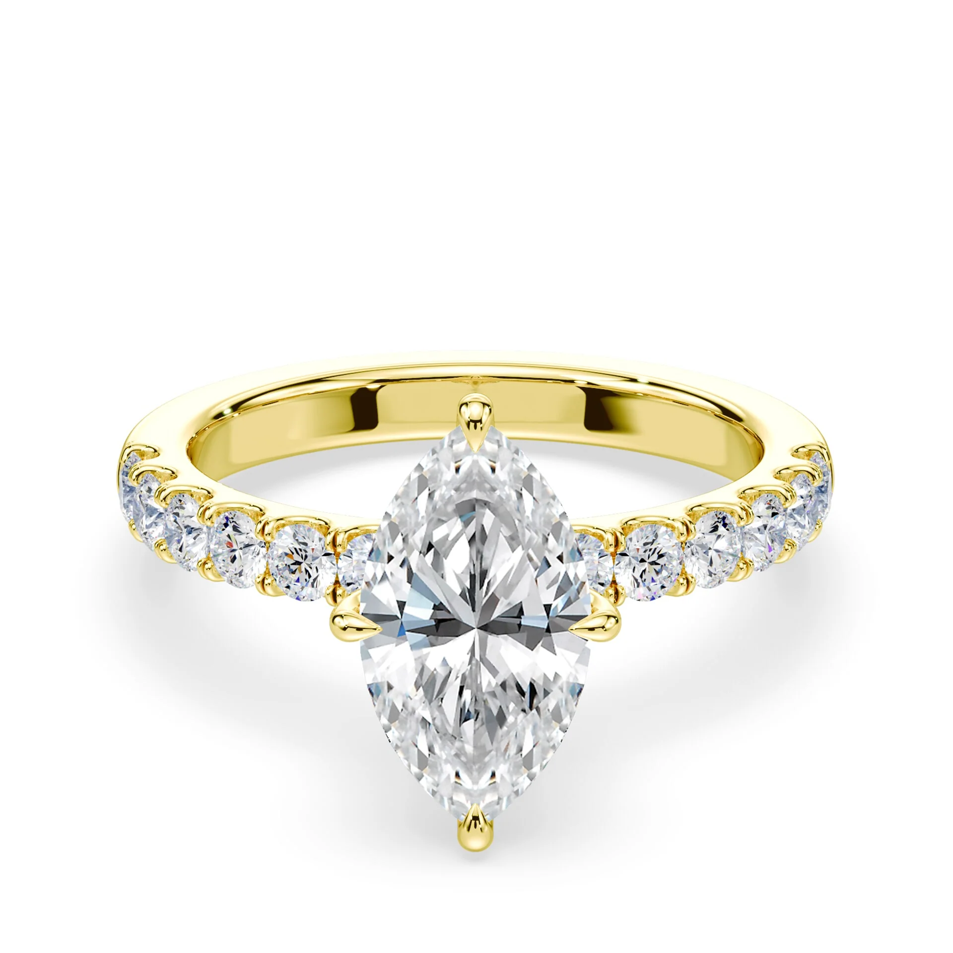 Marquise Hidden Halo Medium Pave Ring