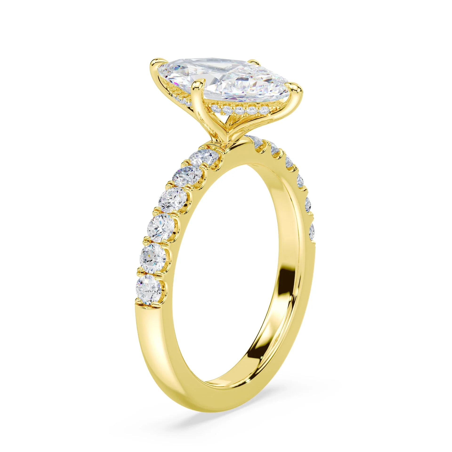 Marquise Hidden Halo Medium Pave Ring - Image 2