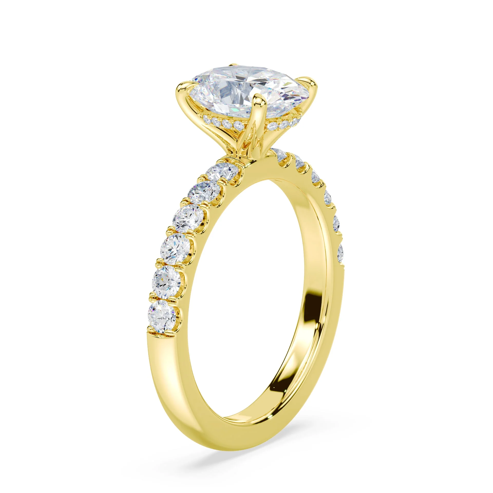 Oval Hidden Halo Medium Pave Ring - Image 2