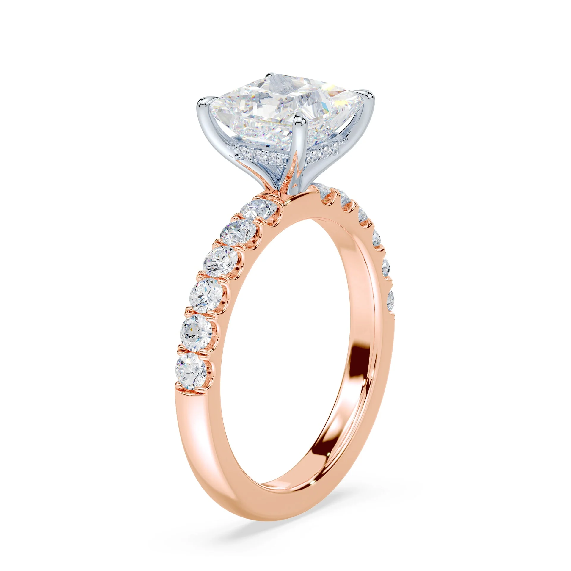 Princess Hidden Halo Medium Pave Ring - Image 2