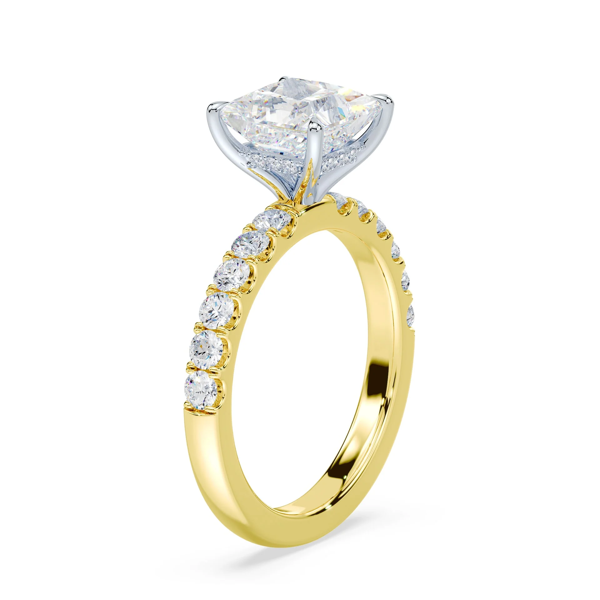 Princess Hidden Halo Medium Pave Ring - Image 2