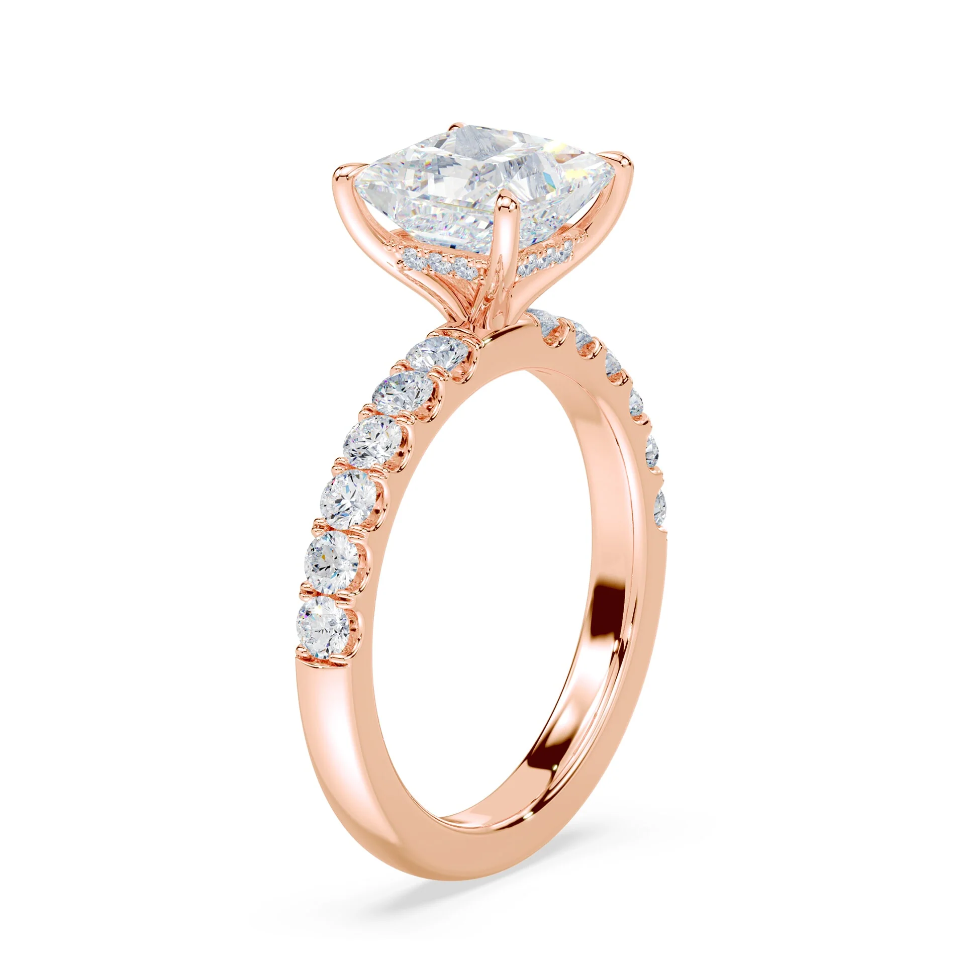 Princess Hidden Halo Medium Pave Ring - Image 2