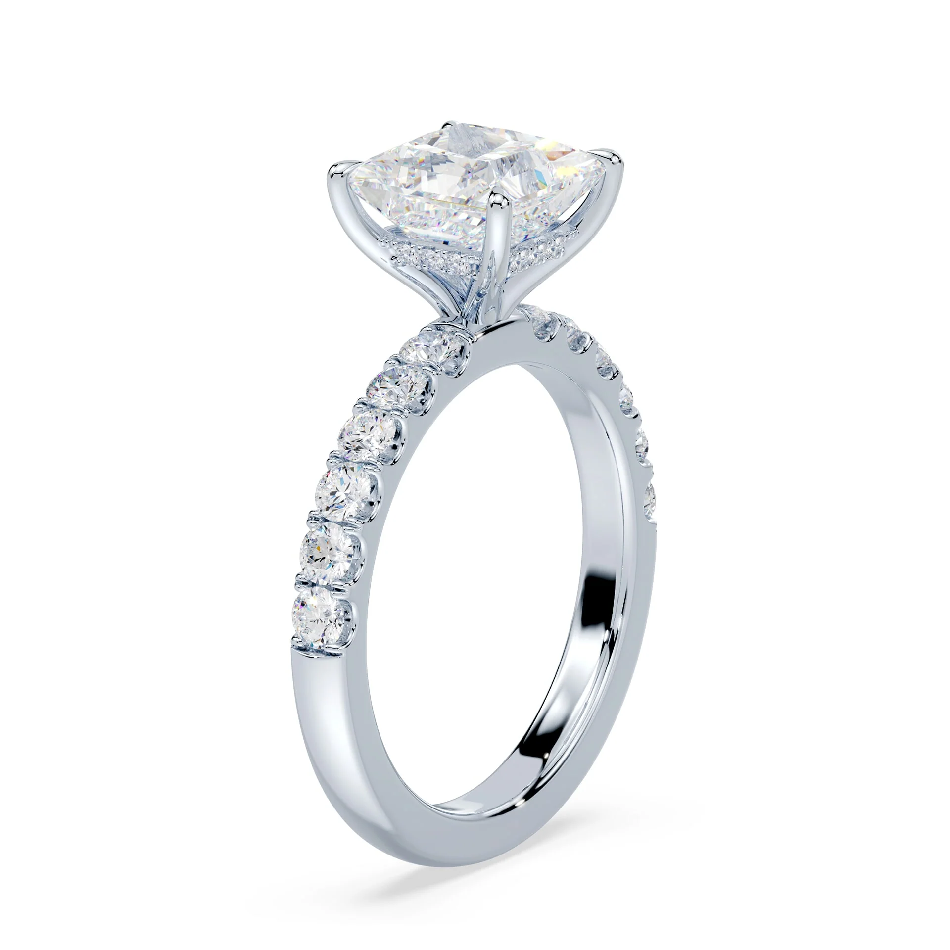 Princess Hidden Halo Medium Pave Ring - Image 2