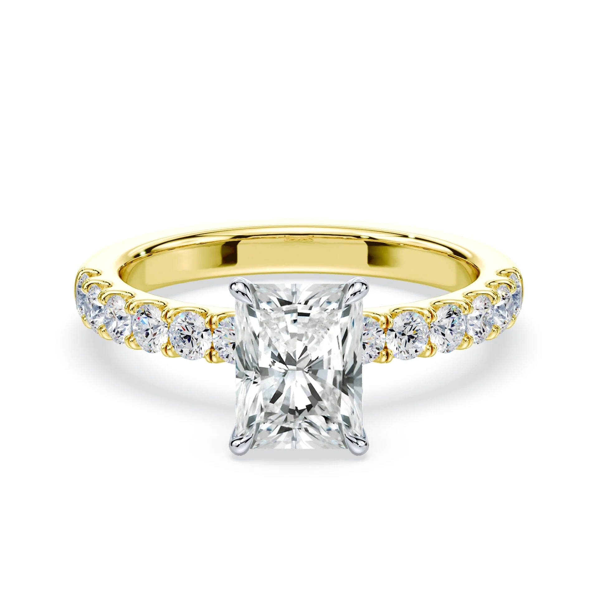 Radiant Hidden Halo Medium Pave Ring