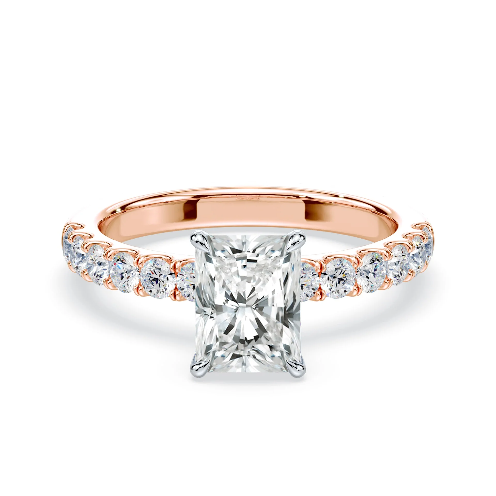 Radiant Hidden Halo Medium Pave Ring